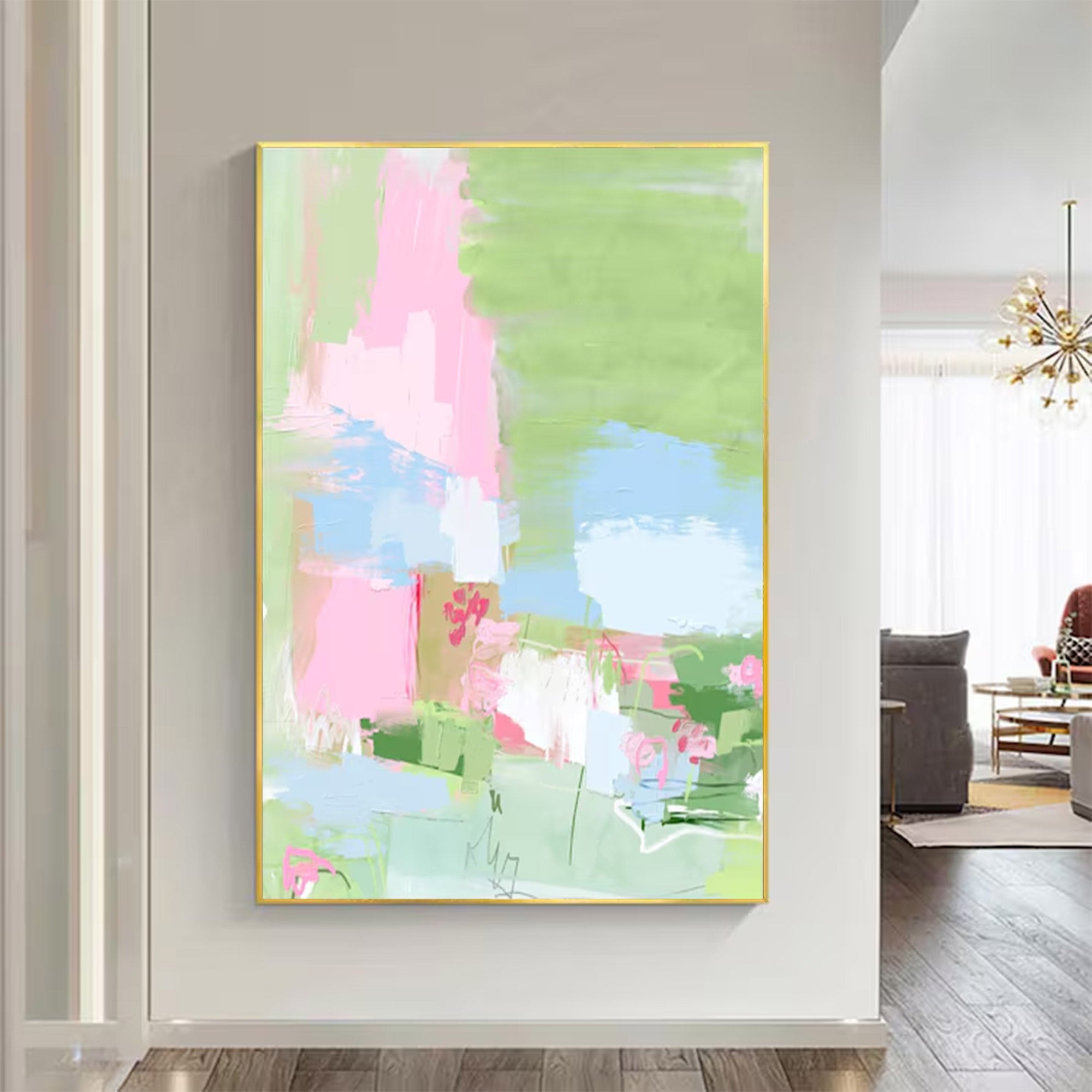 Large Abstract Pastel Wall Art | KeiraArt #AG 148