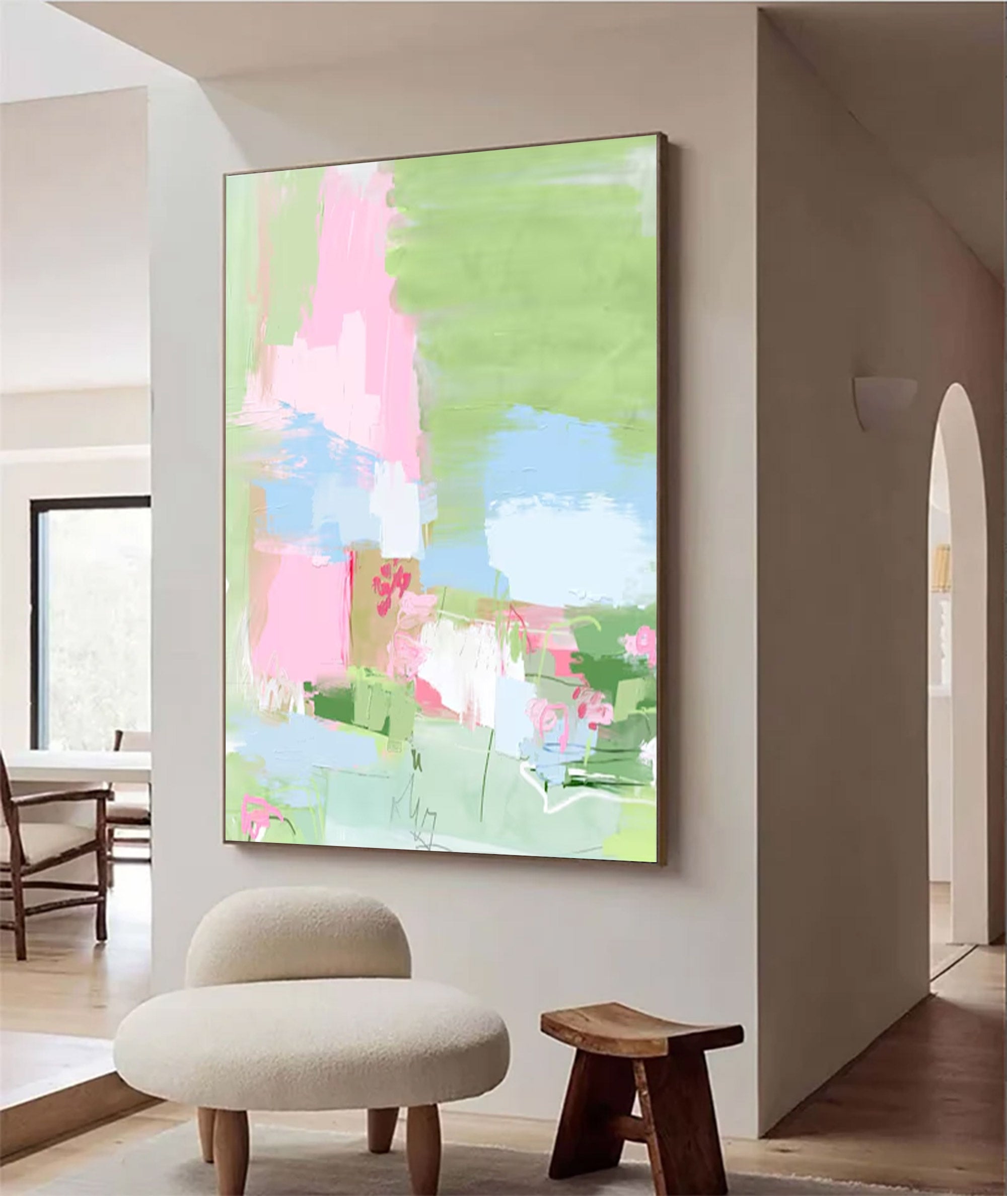 Large Abstract Pastel Wall Art | KeiraArt #AG 148