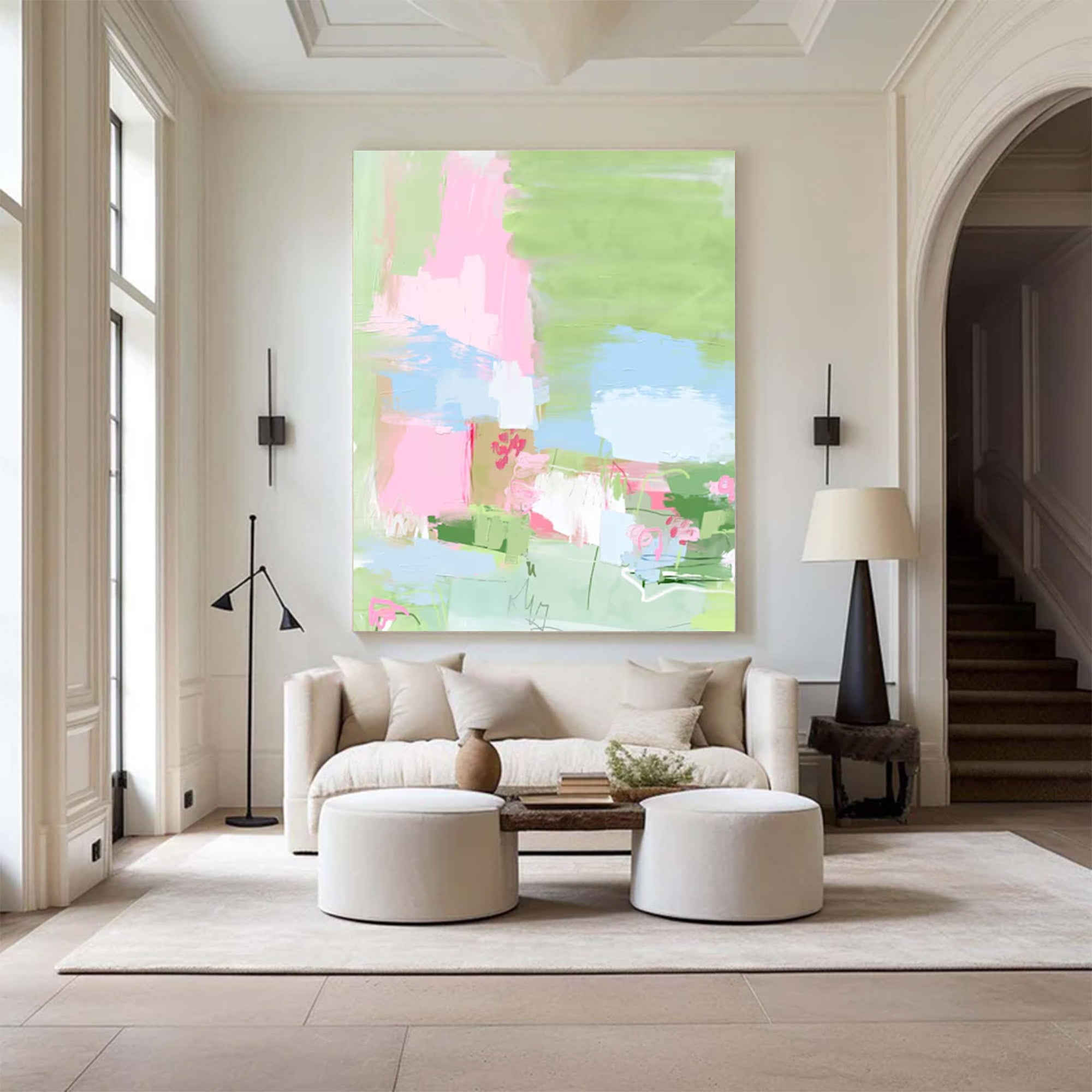 Large Abstract Pastel Wall Art | KeiraArt #AG 148