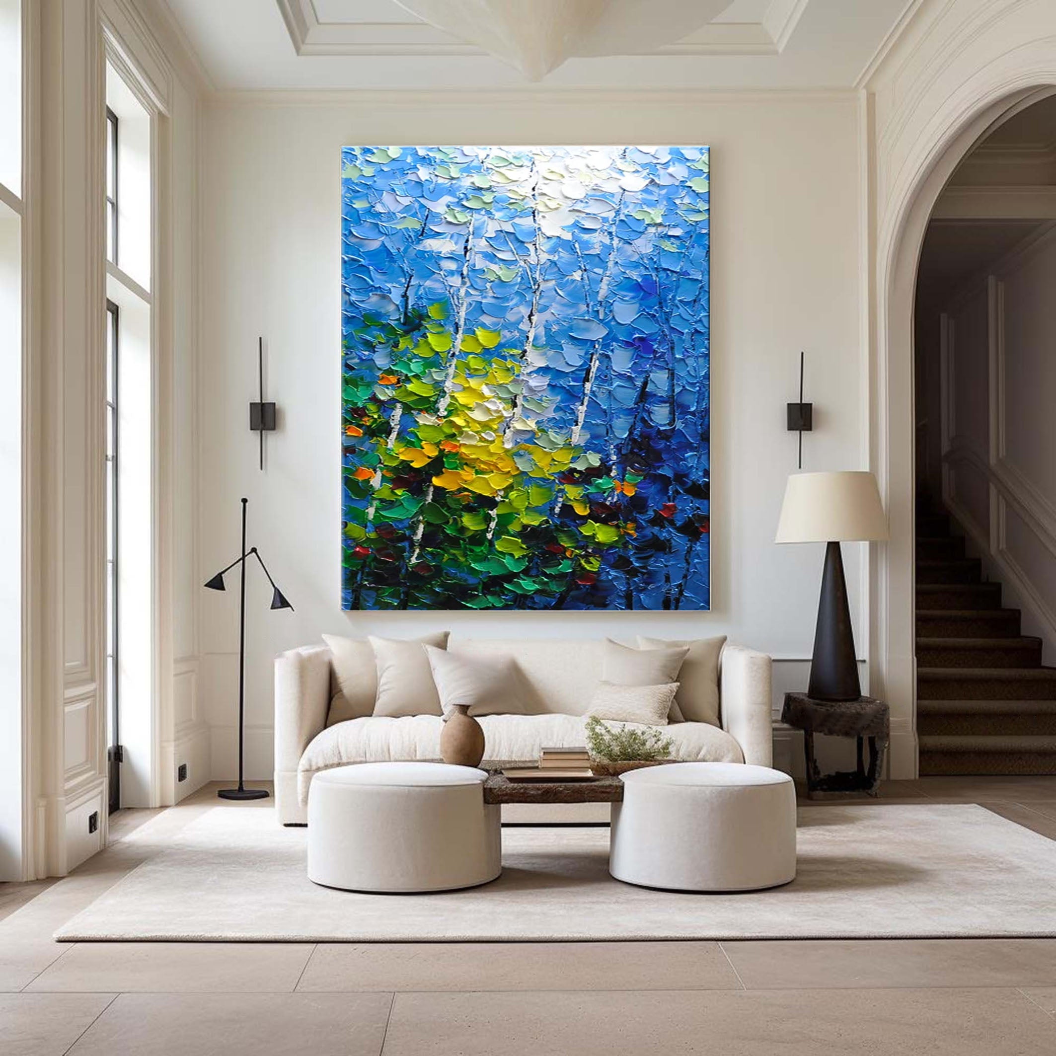 Seasonal Whispers Colorful Leaf Abstract Painting For Home Decor #FT 050