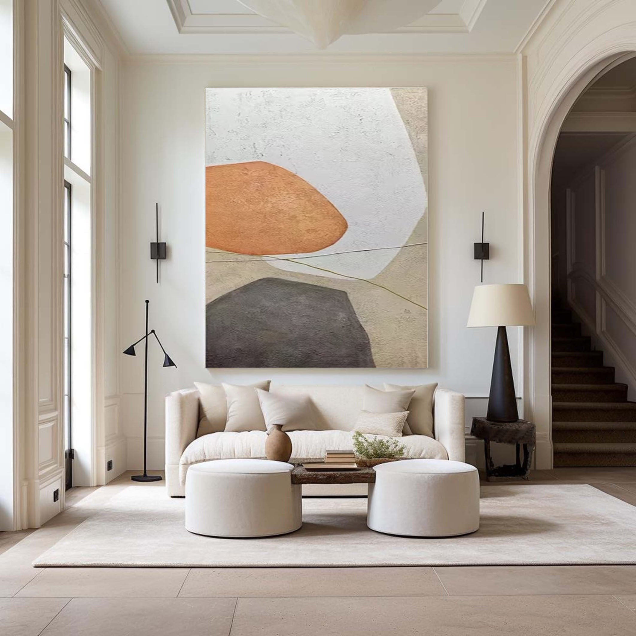 Earthen Harmony Abstract Geometric Art with Natural Tones #MCP 028