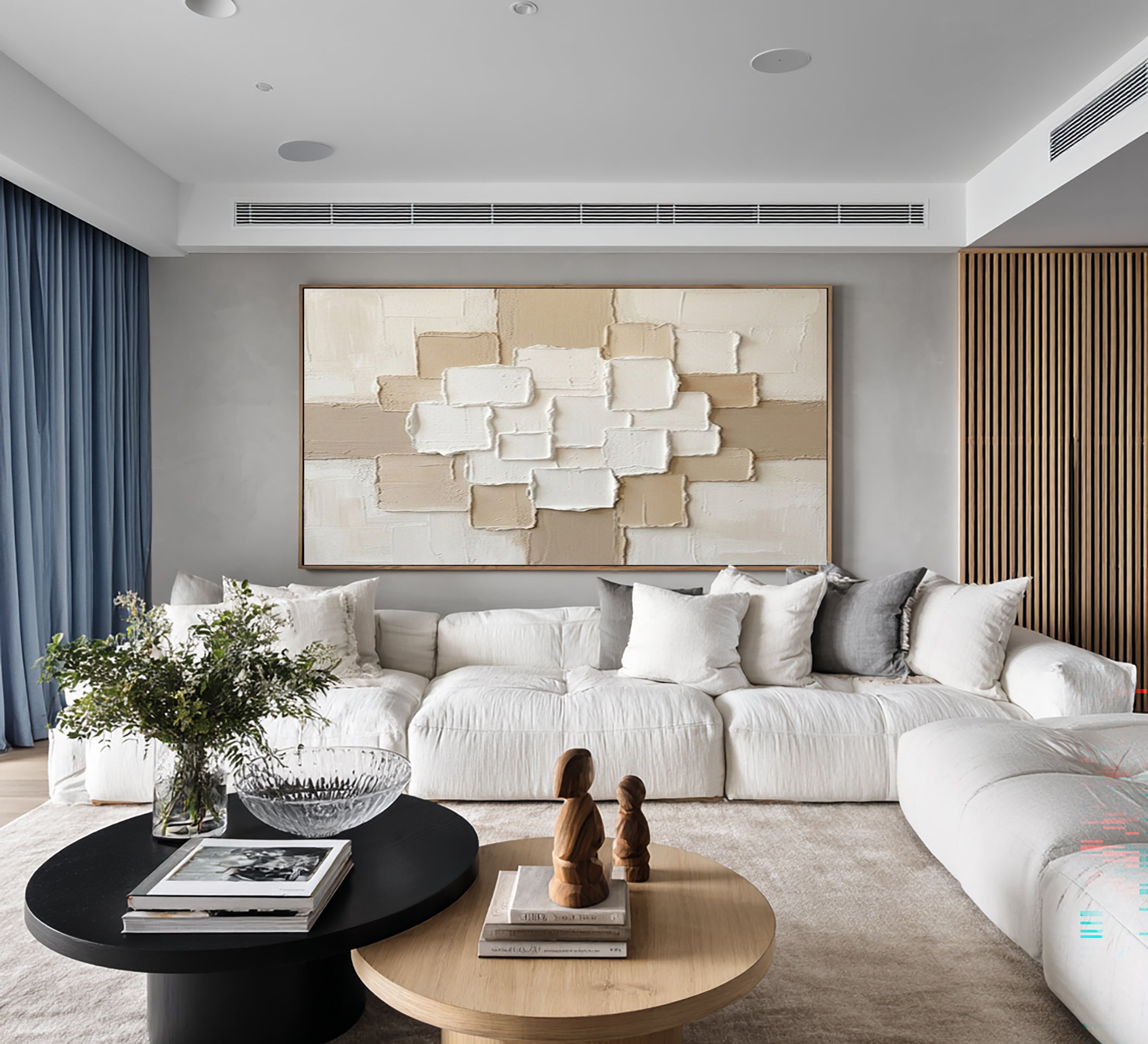 Large Neutral Architectural Wall Art Textured Contemporary Canvas | KeiraArt 