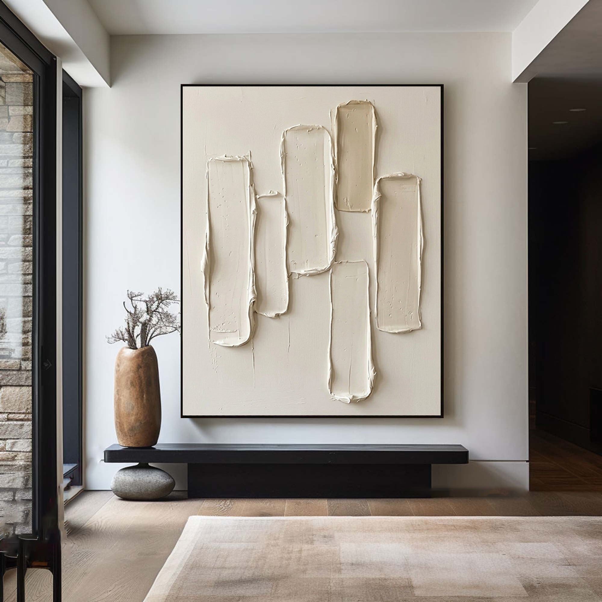 Large Luxury Textured Canvas Art Minimalist Neutral Abstract Painting