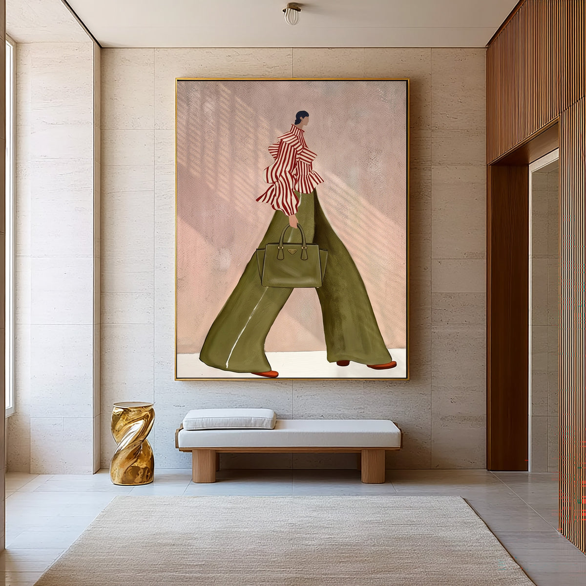 Chic Fashion Illustration Stylish Woman Wall Art