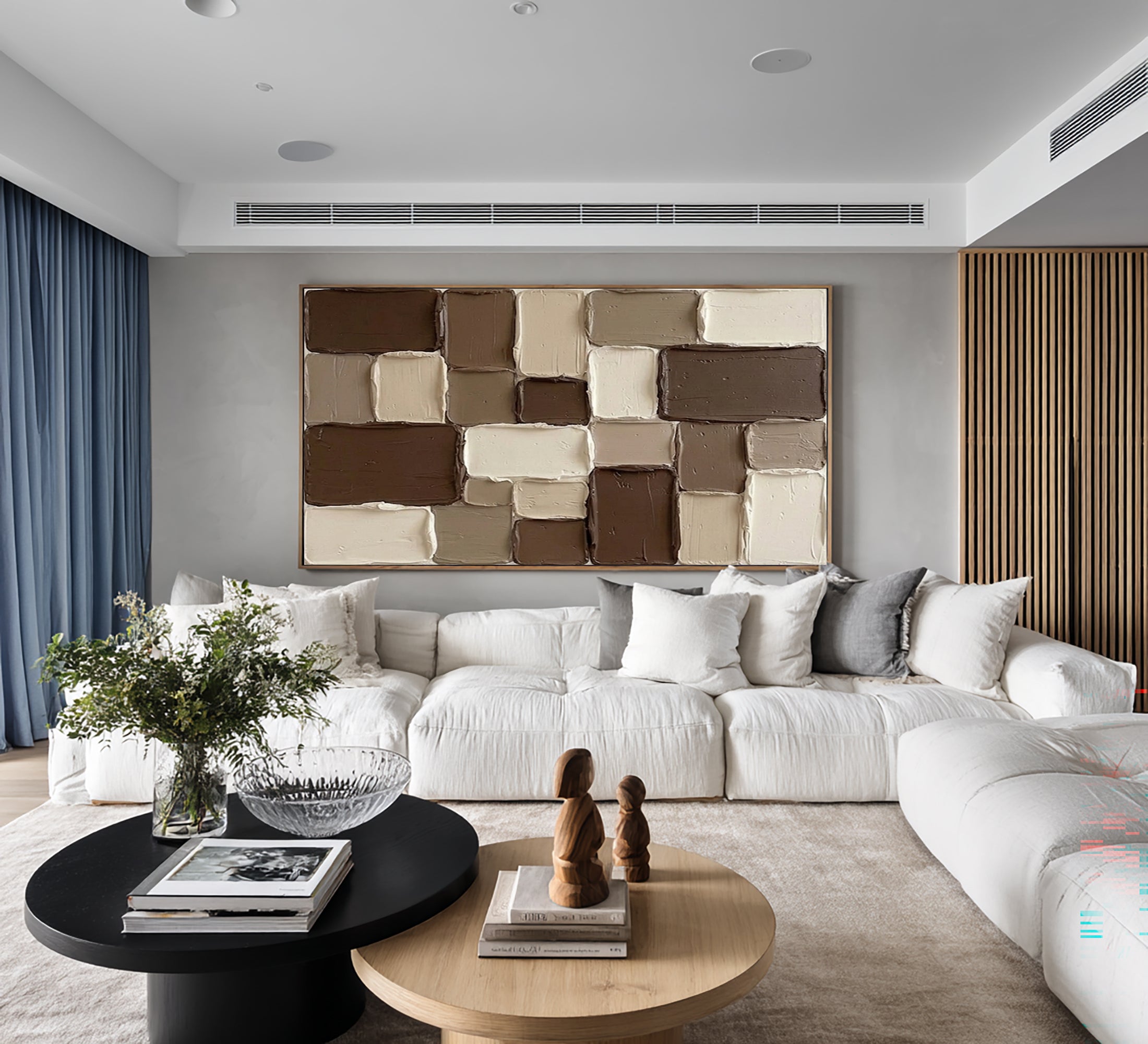 Large Neutral Block Texture Painting Contemporary Wall Art | KeiraArt