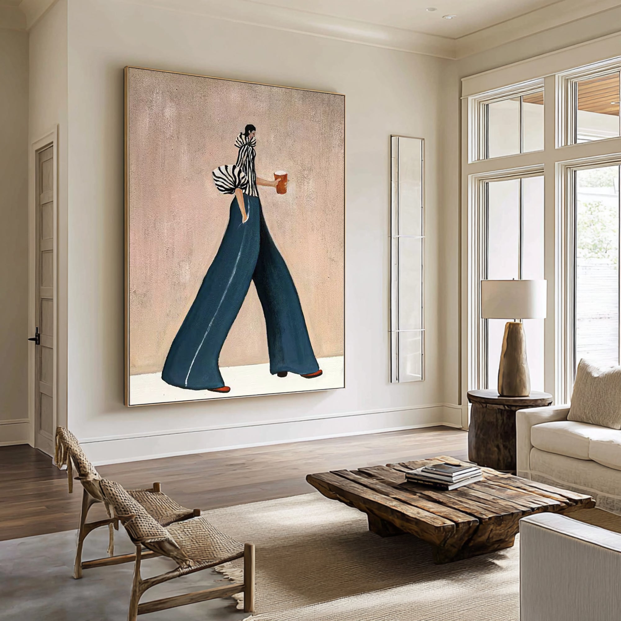 Oversized Modern Woman Canvas Art Contemporary Fashion Painting 