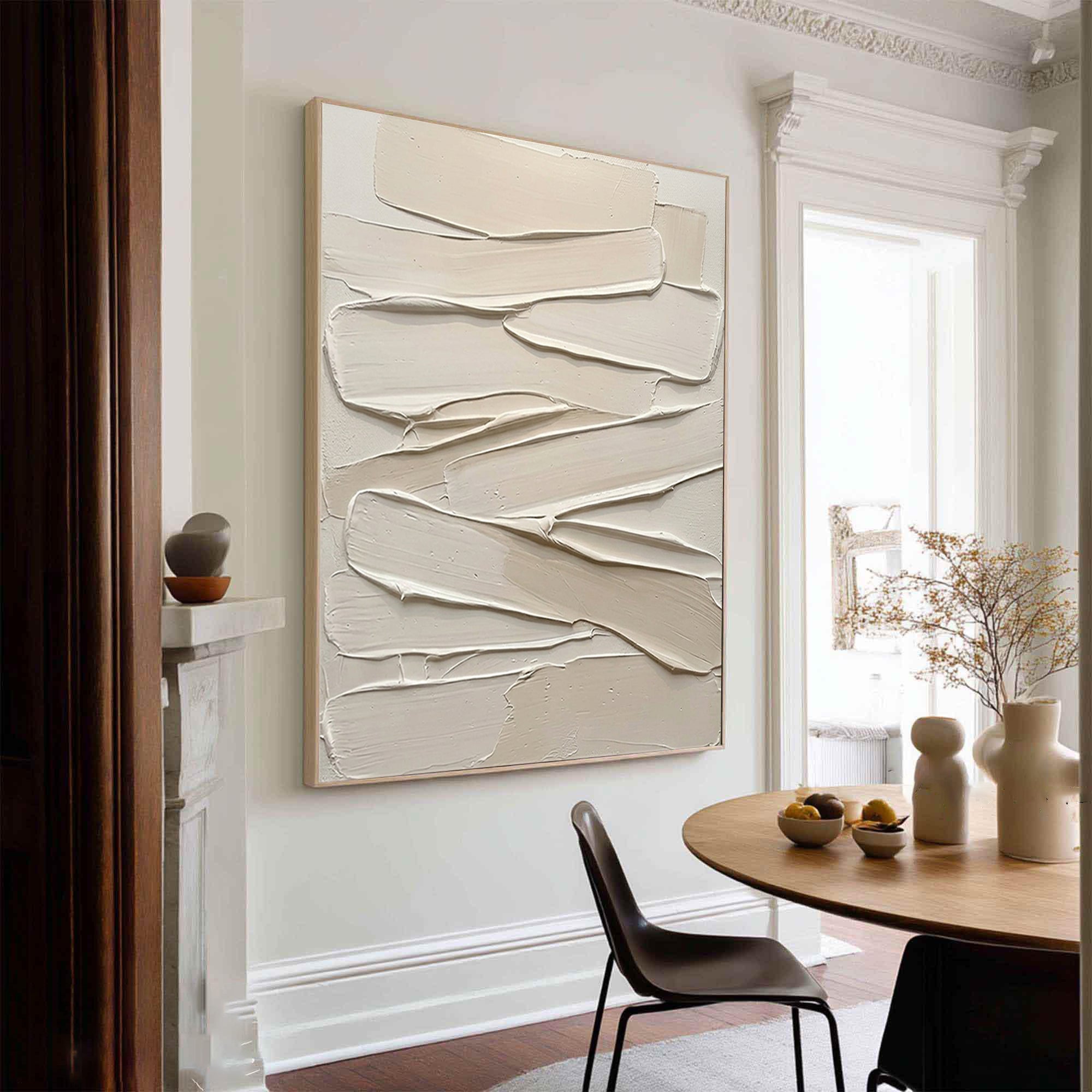Large Modern Relief Texture Canvas Art Neutral Abstract Decor