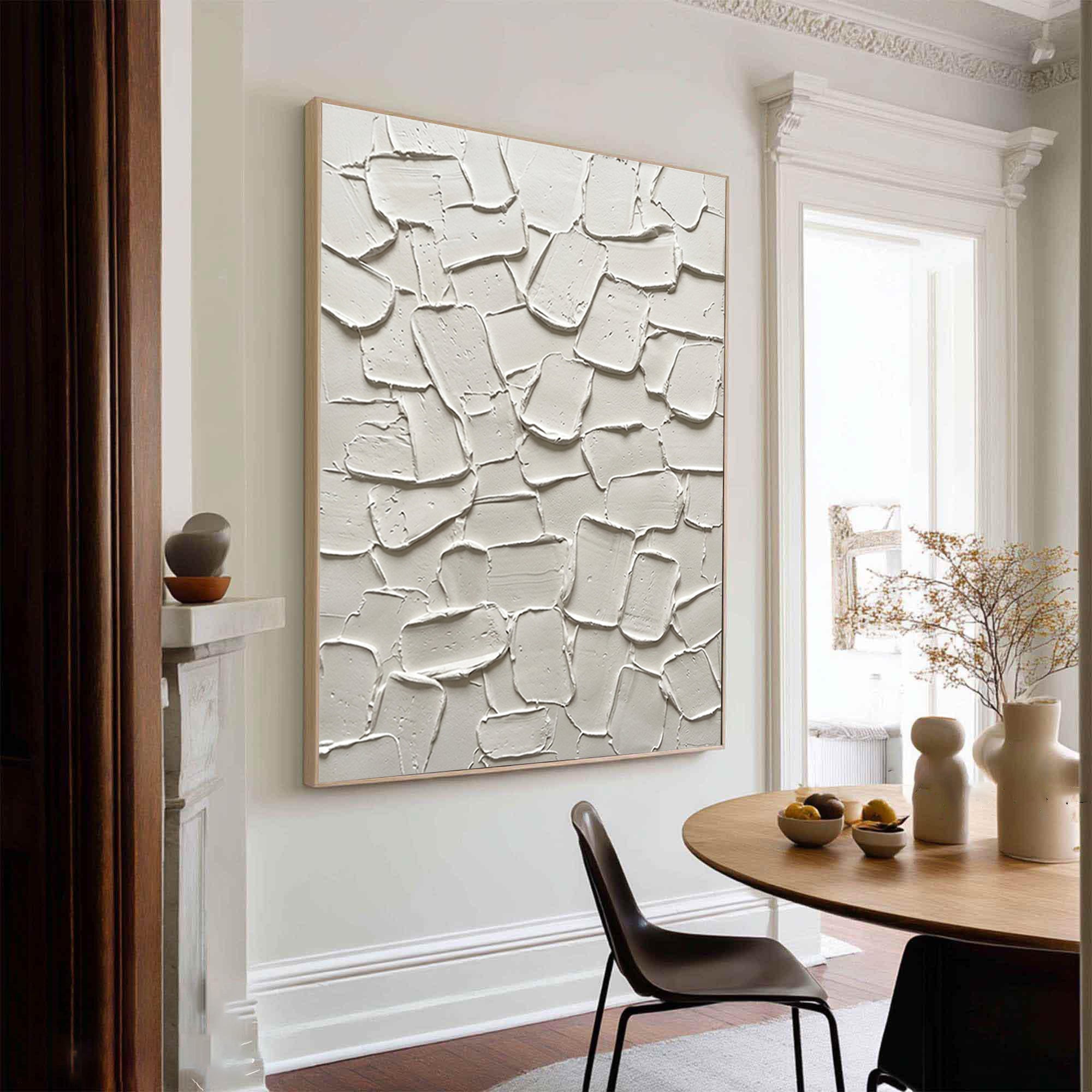 Large Neutral Textured Canvas Art Contemporary Minimalist Painting 