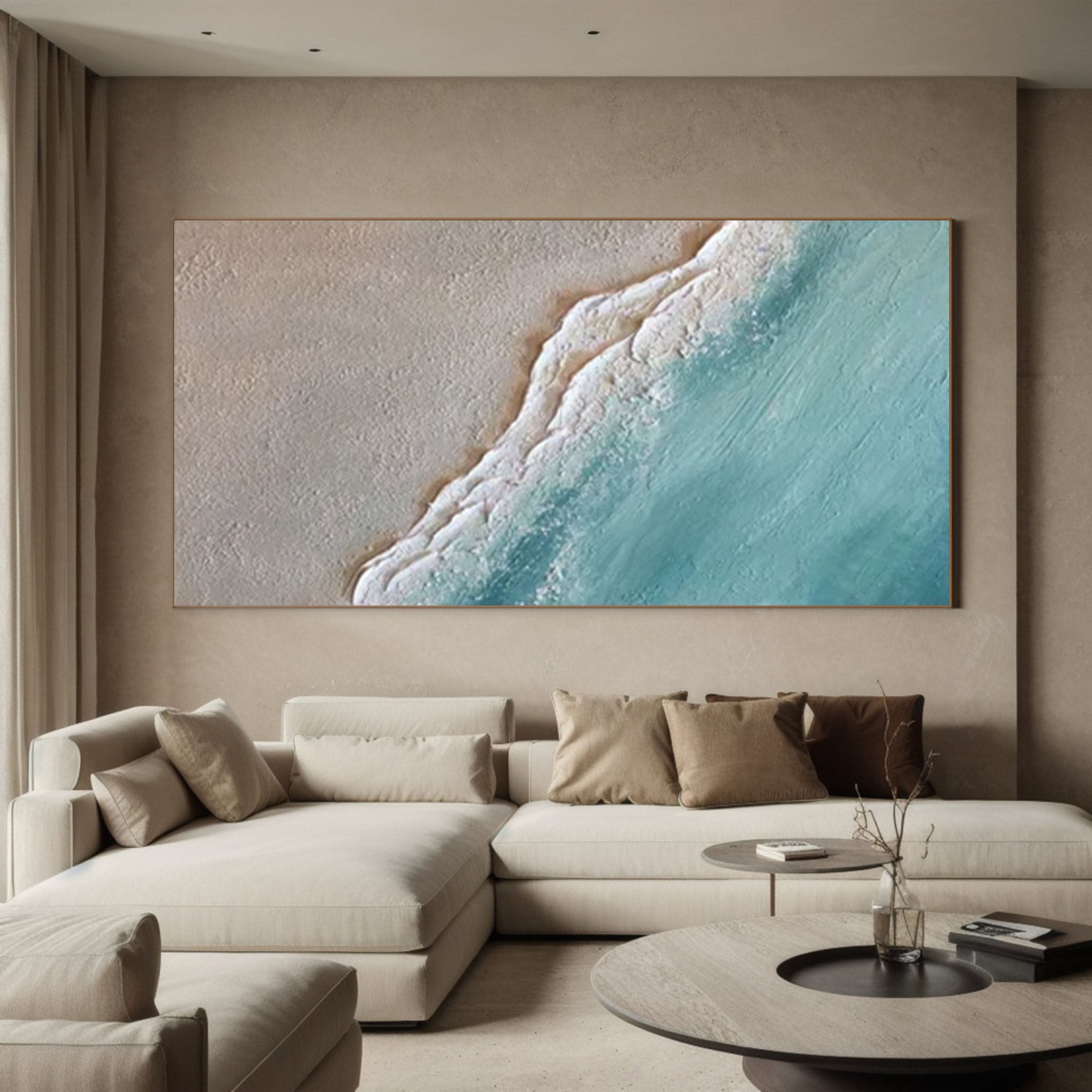 Coastal Serenity Canvas Art Tranquil Beach and Waves Wall Decor #OS 053