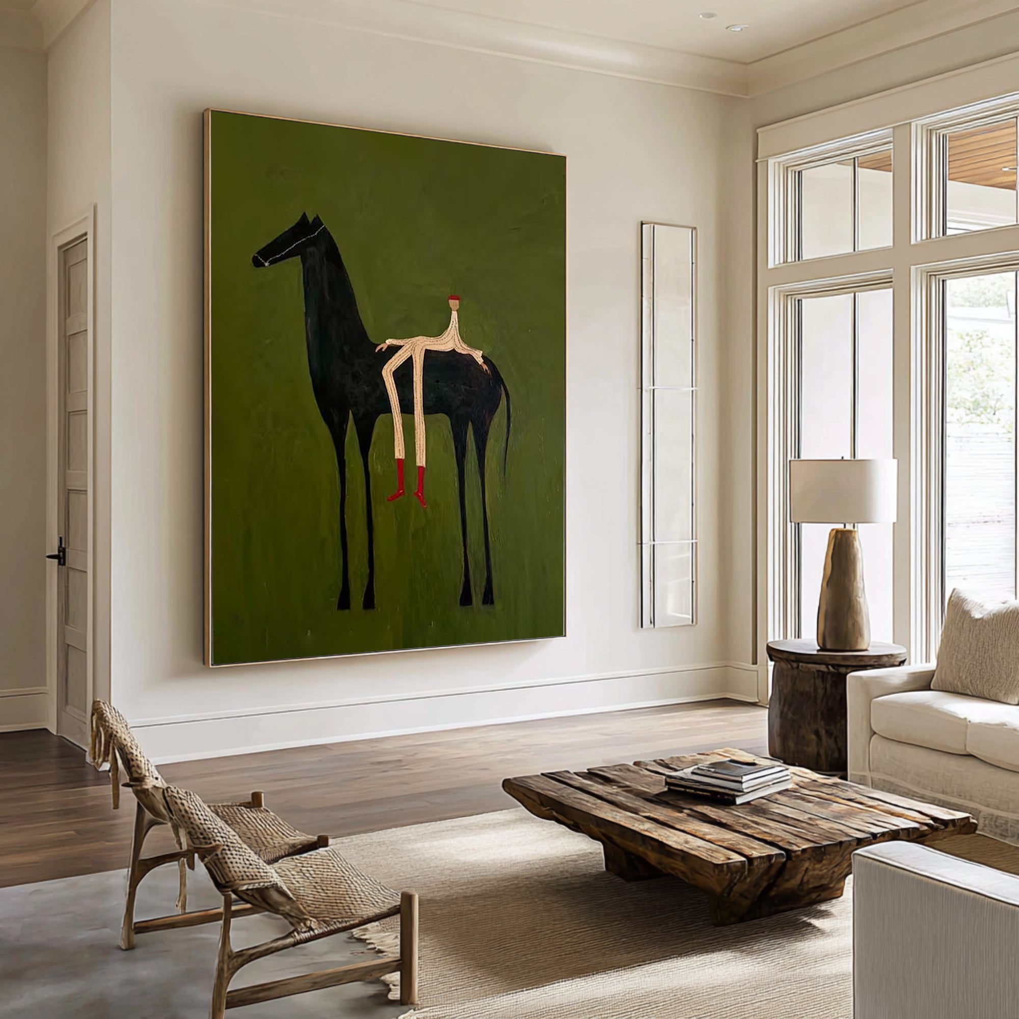 Oversized Contemporary Horse Canvas Art Modern Abstract Painting 