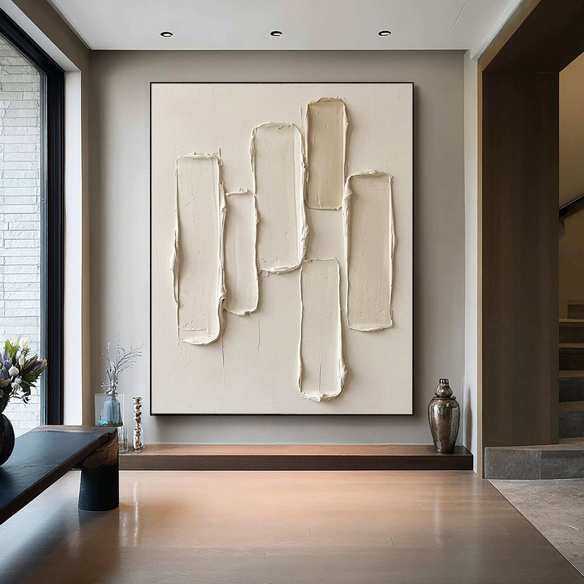 Large Luxury Textured Canvas Art Minimalist Neutral Abstract Painting