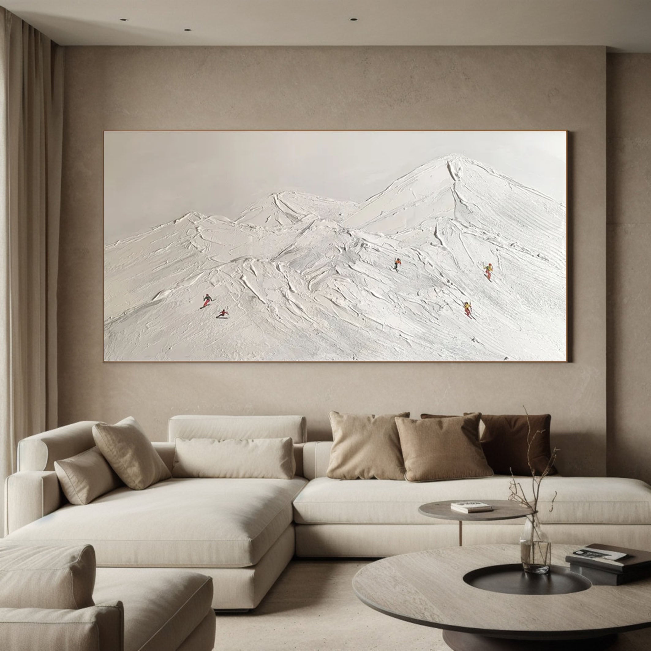 Minimalist Mountain Landscape Modern Ski Art for Home Decor #ASP 004