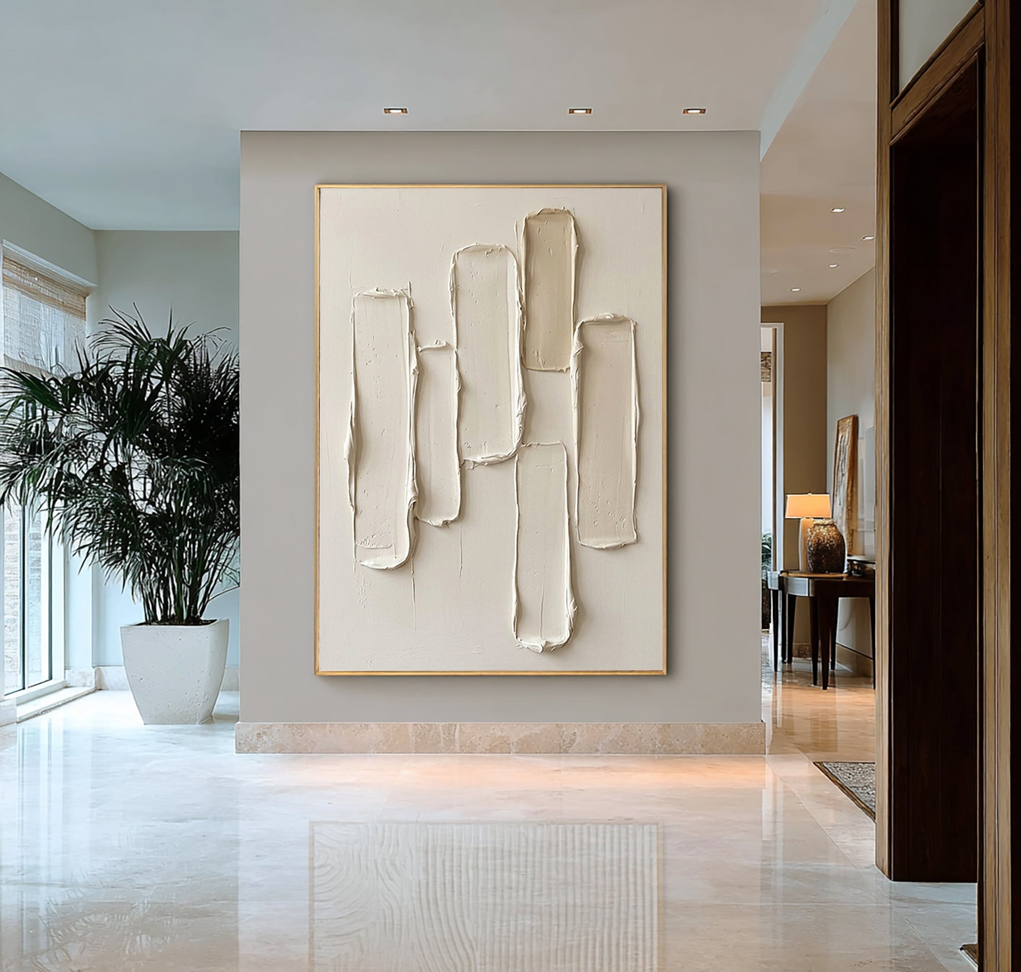 Large Luxury Textured Canvas Art Minimalist Neutral Abstract Painting