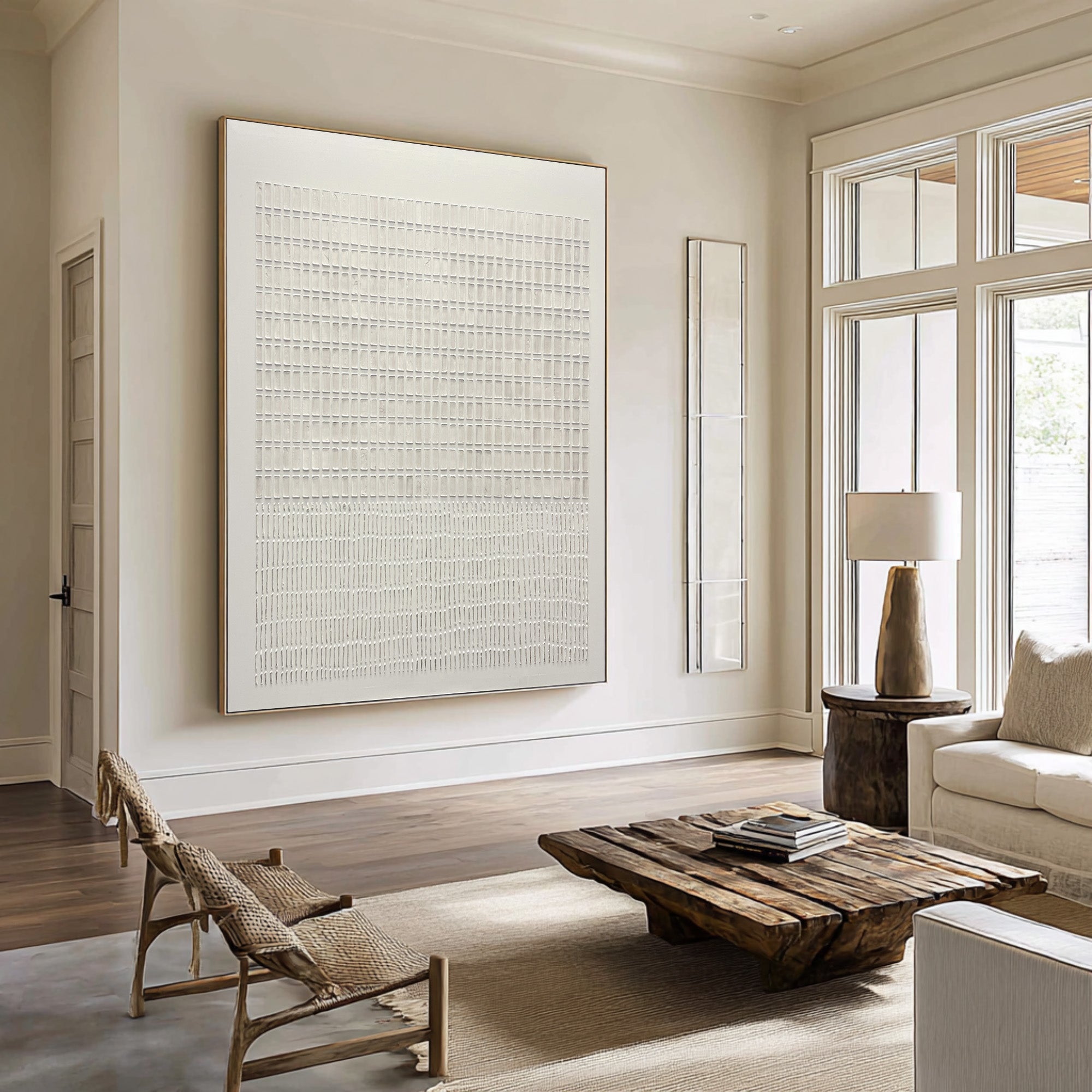 White Textured Minimal Oil Painting #CZ 048