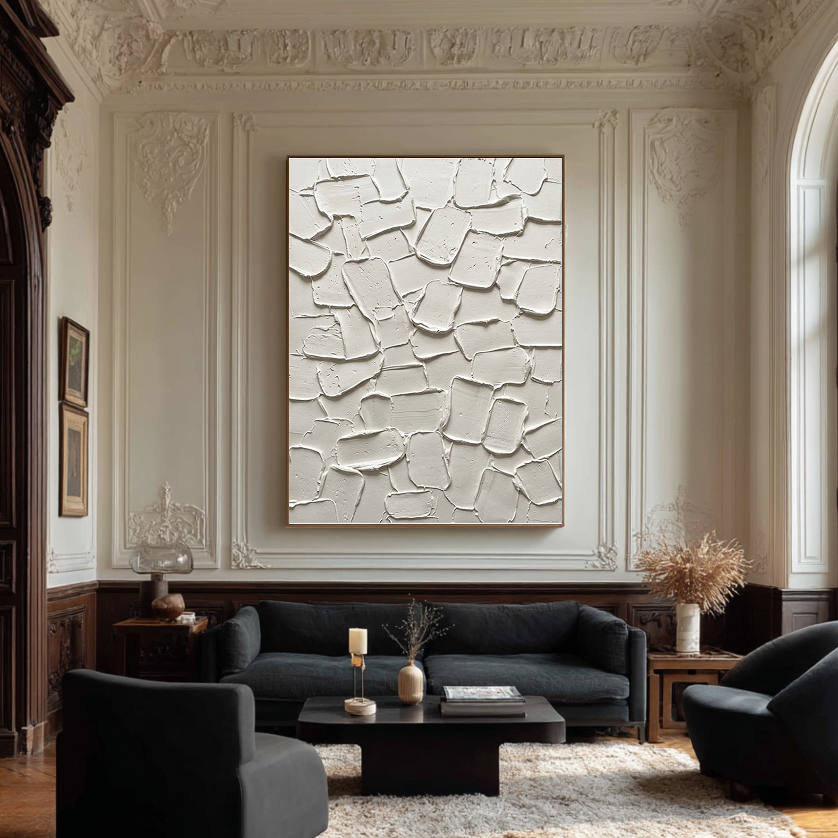 Large Neutral Textured Canvas Art Contemporary Minimalist Painting 