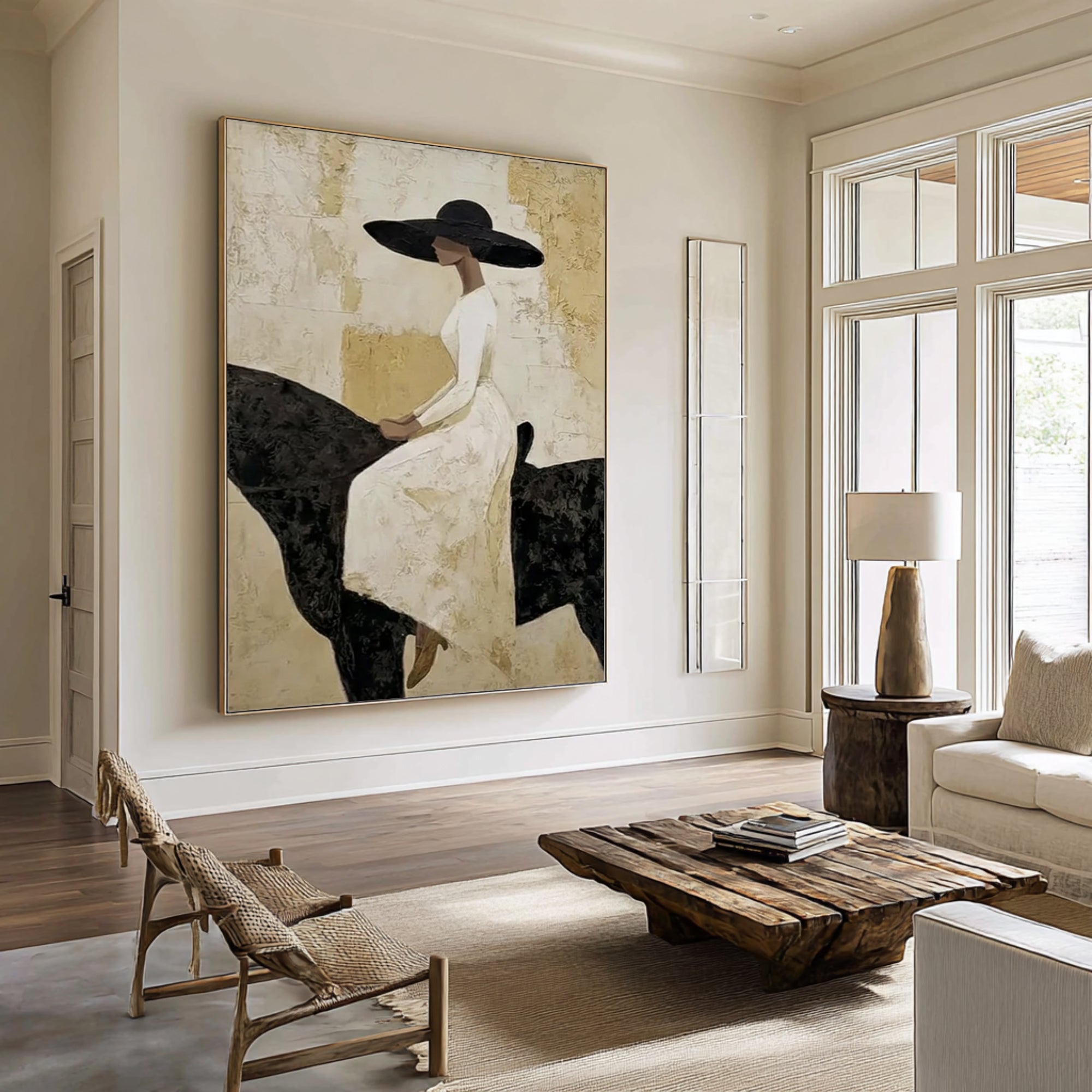 Modern Elegant Cowgirl Horsewoman Canvas Art Contemporary Figurative Painting