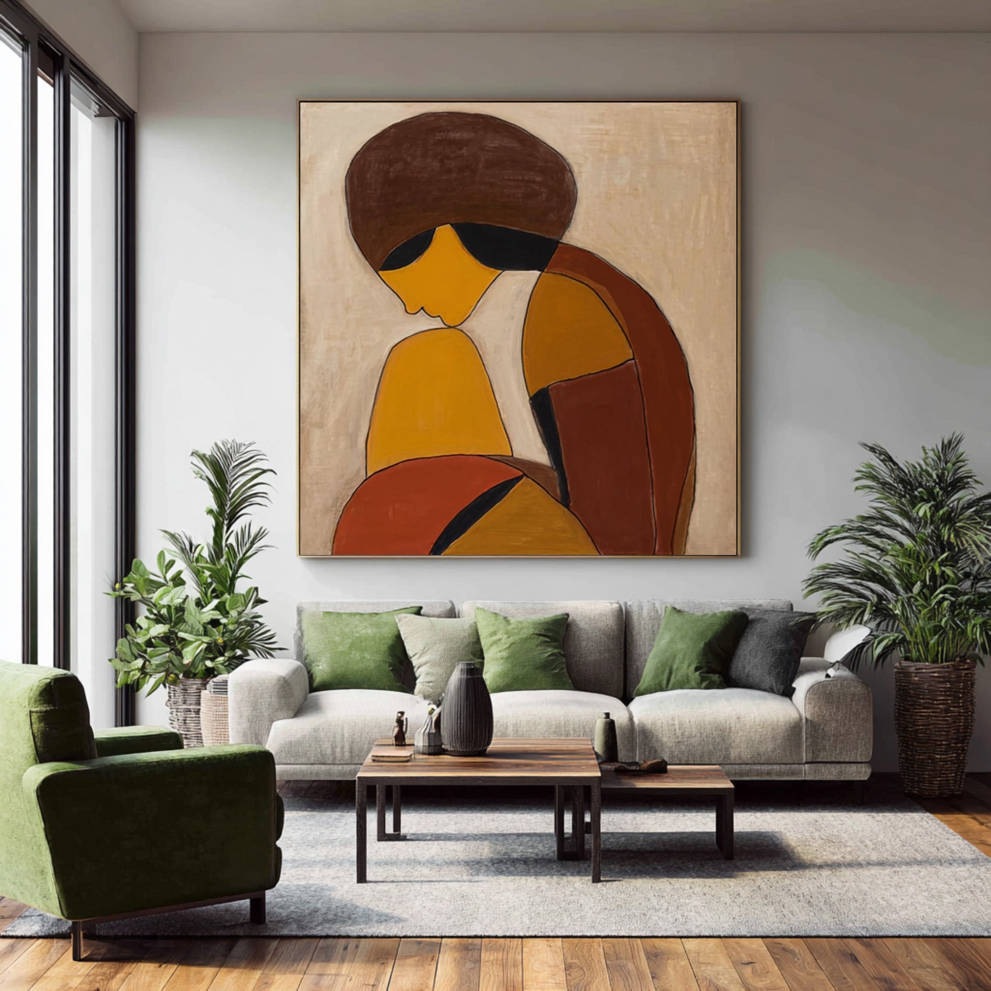 Abstract Figure Oil Painting in Warm Tones #CZ 028