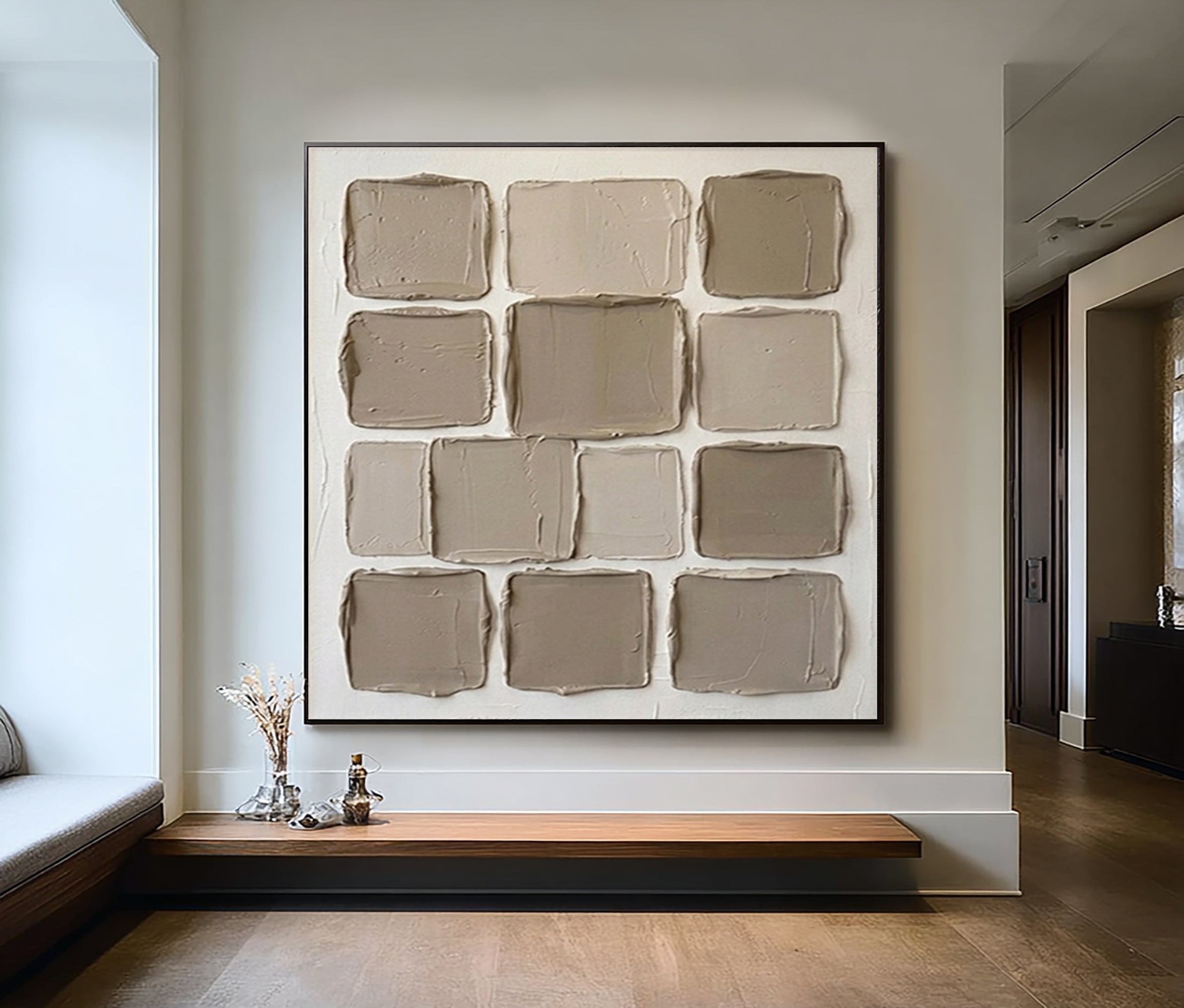 Large Modern Material Study Wall Art Contemporary Neutral Texture Painting