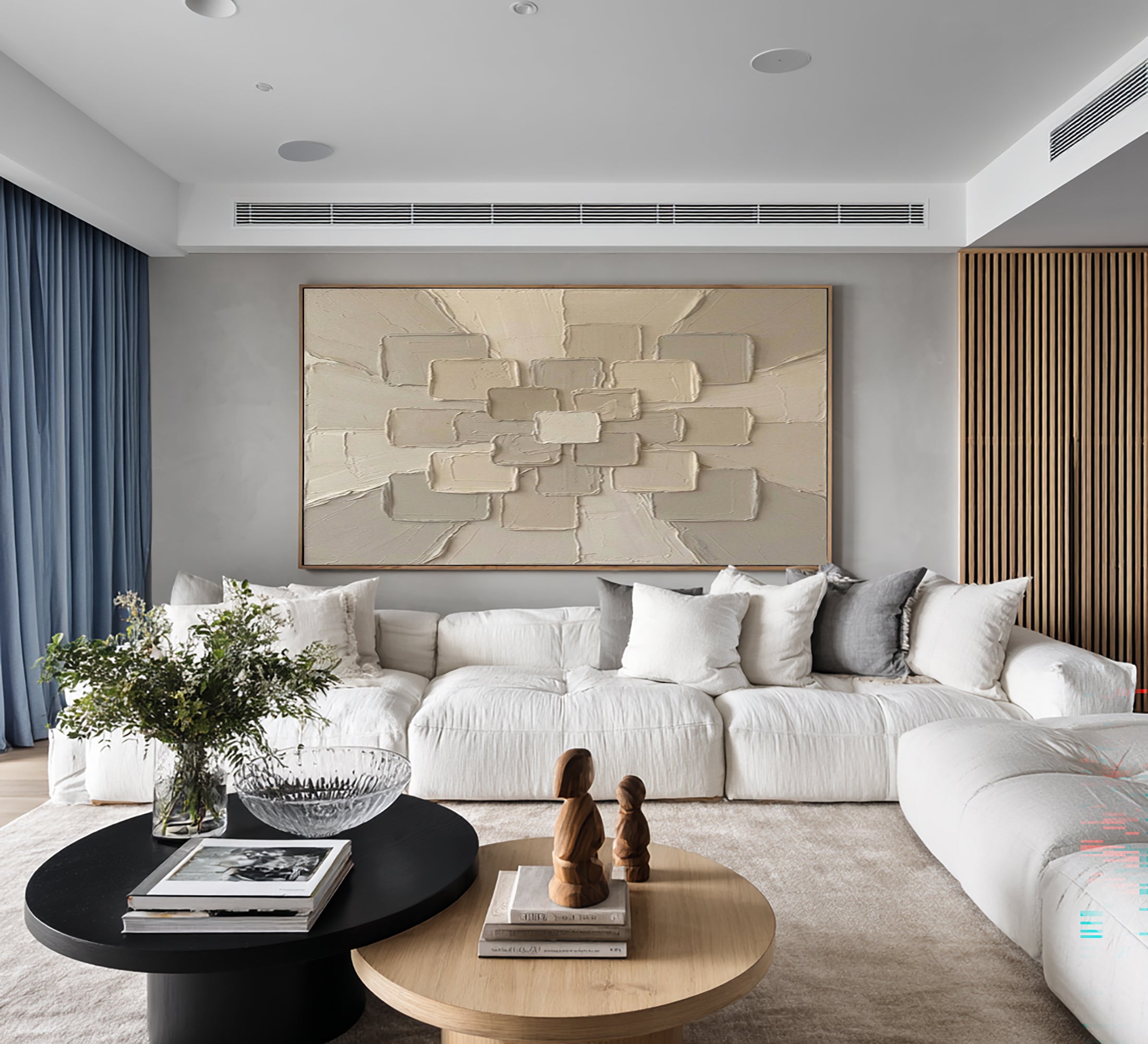 Large Sculptural Texture Wall Art Hand Painted Modern Canvas | KeiraArt