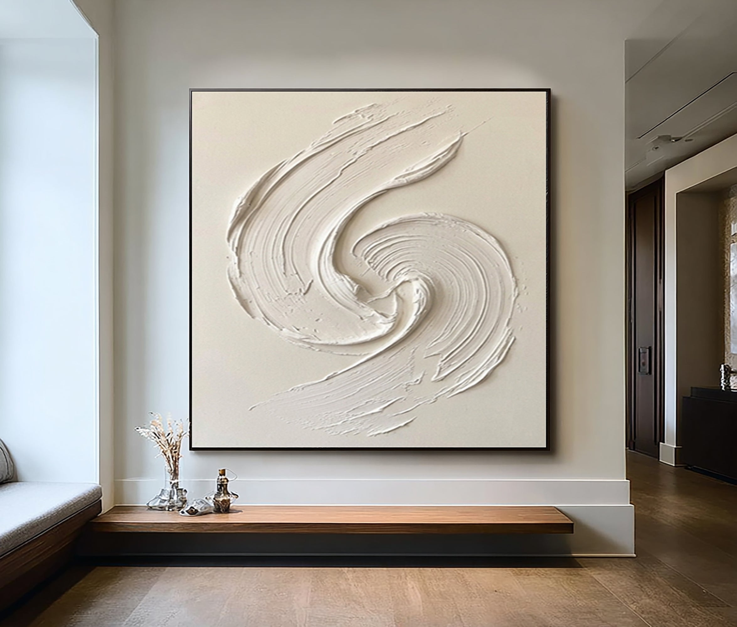 Large Neutral Abstract Texture Canvas Hand Painted Contemporary Art