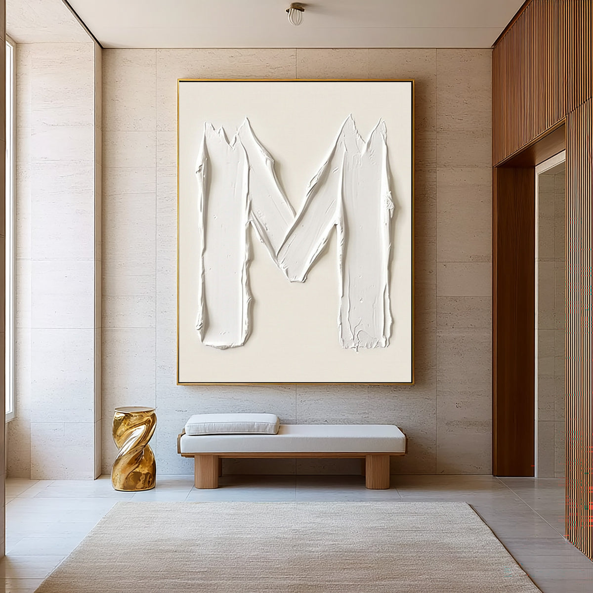 Peaks Rising Through Quiet Light Large White Textured Abstract Wall Art Sculptural Relief Modern Minimalist Painting