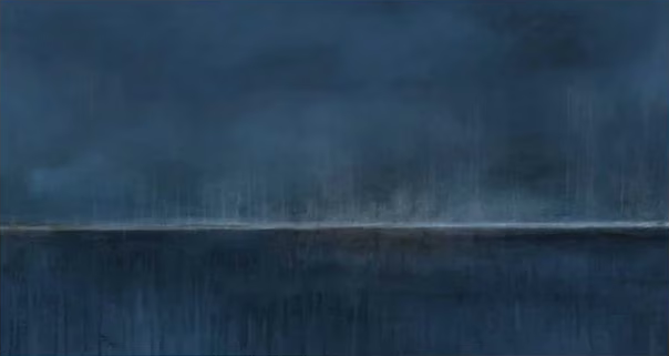 Mystic Depths Large Blue Abstract Canvas Art For Home Decor #AP 060