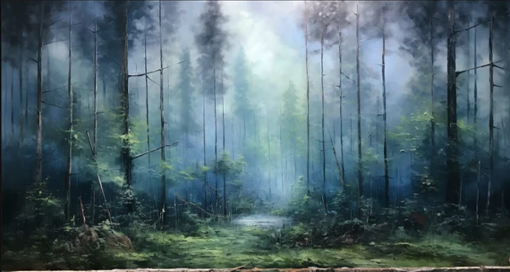 Enchanted Forest Mystical Landscape Canvas Art #FT 054