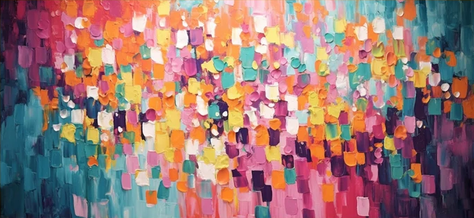 Cascade of Colors Large Modern Vibrant Abstract Artwork #MMA 173