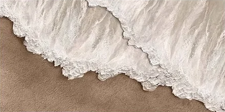 Ocean Whisper Beige Textured Wave Art on Canvas #OS 060