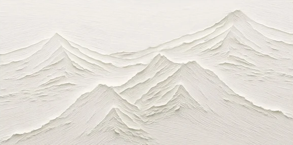 Silent Peaks Textured White Mountain Wall Art #MMA 168