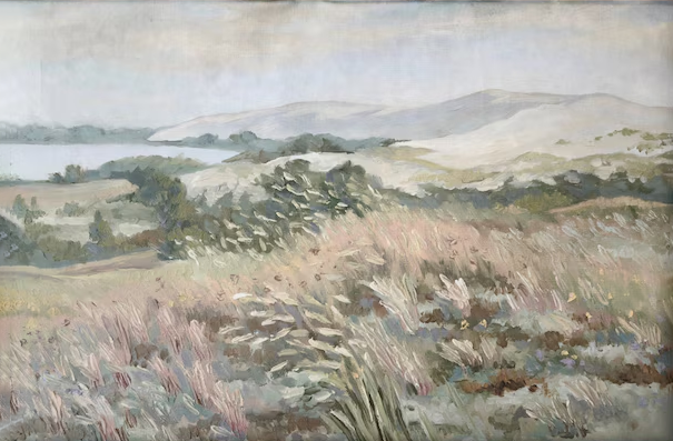 Serene Hills Pastoral Landscape Painting with Rolling Hills #AP 059