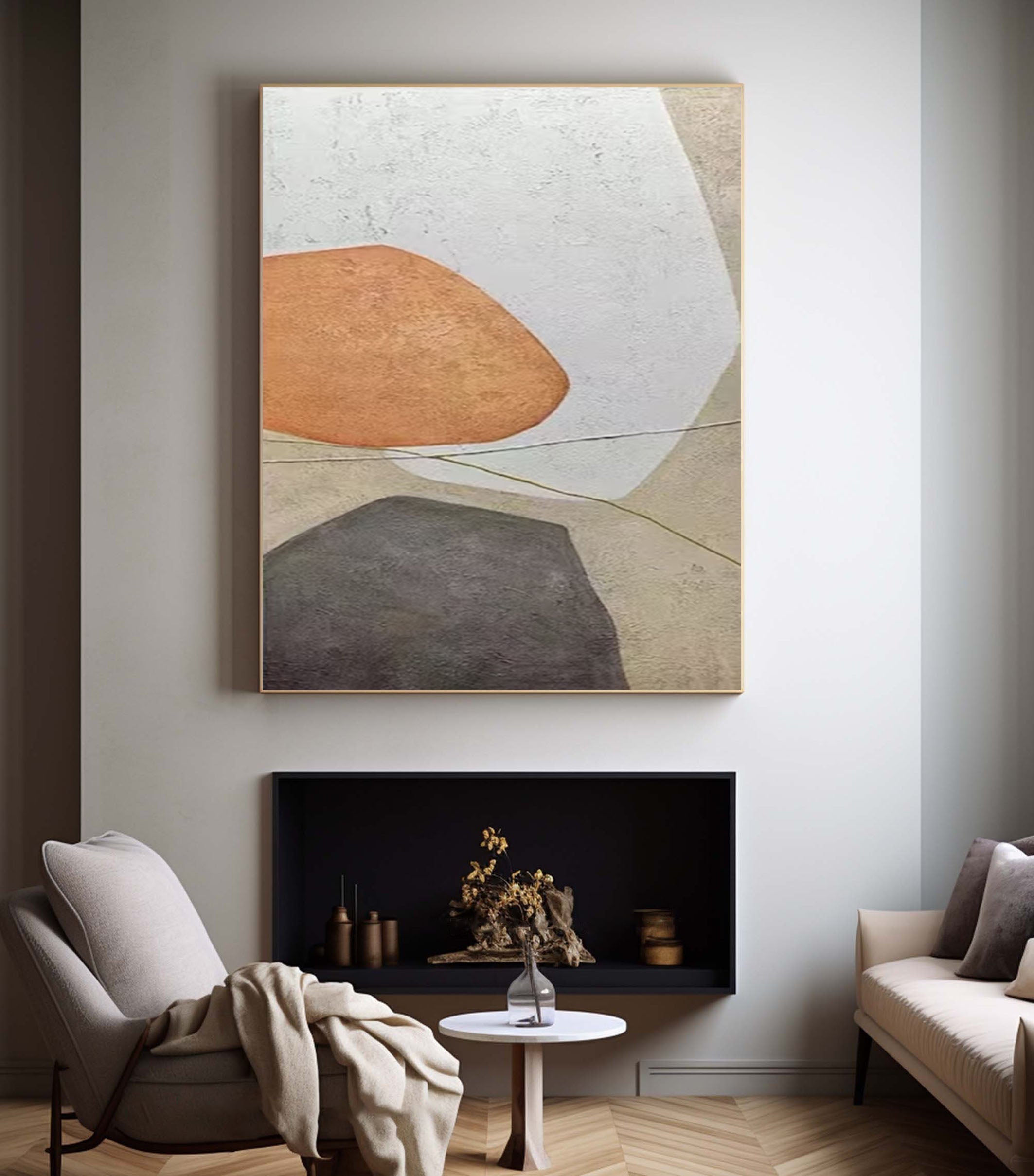 Earthen Harmony Abstract Geometric Art with Natural Tones #MCP 028