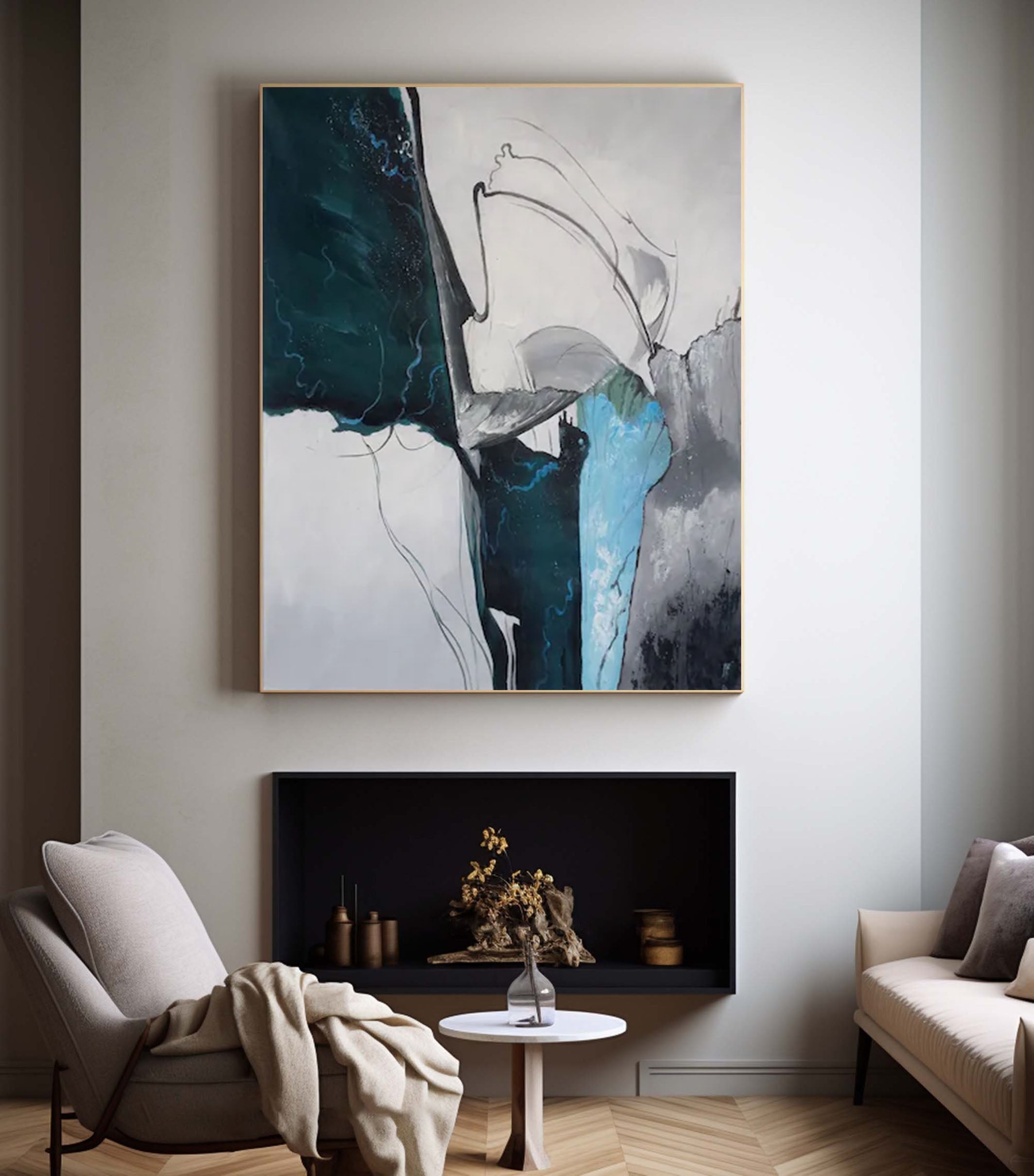 Abstract Modern Art Large Canvas Painting for Contemporary Spaces #MMA 164