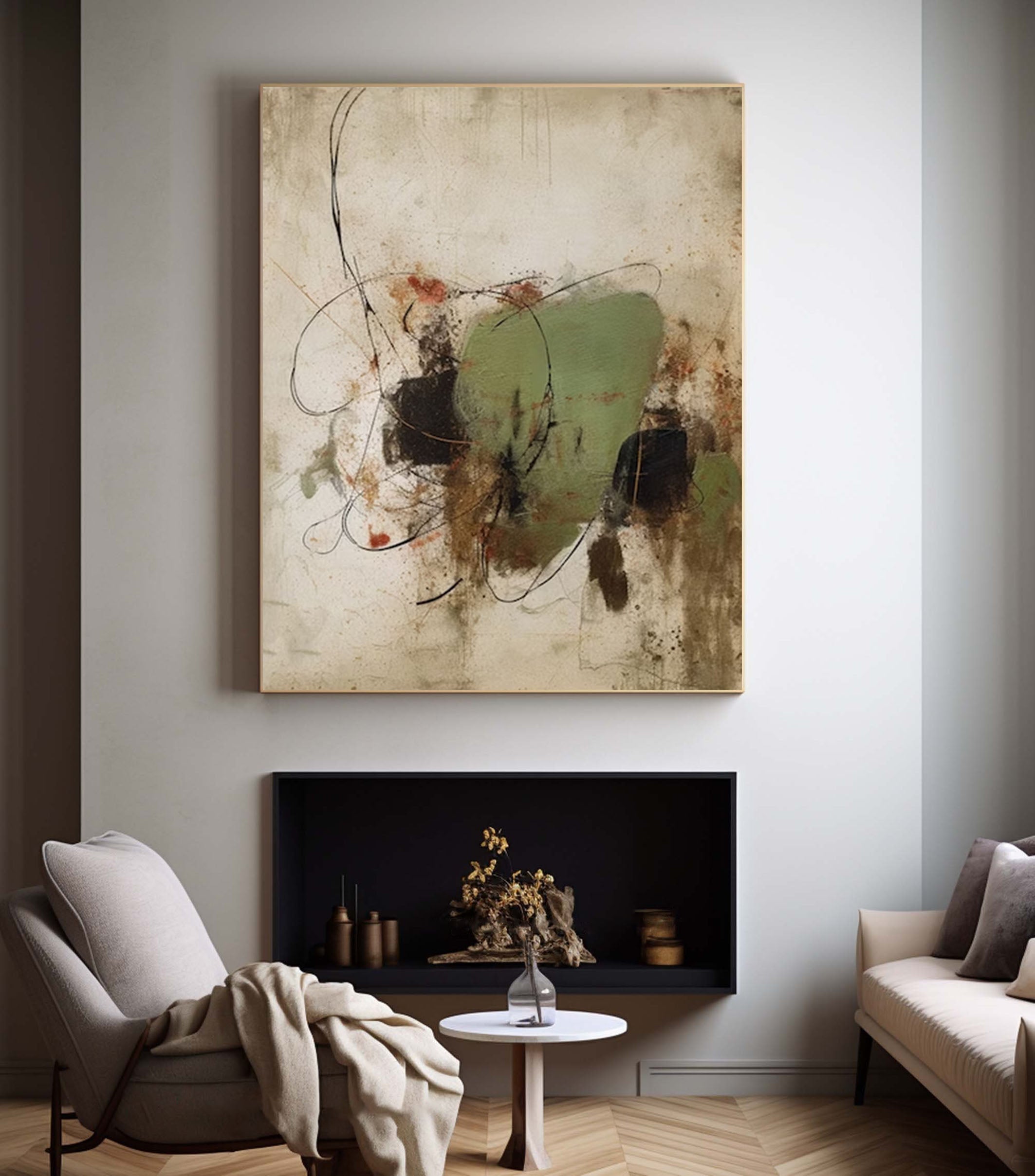 Whisper of Nature Modern Abstract Canvas Wall Art #AP 042