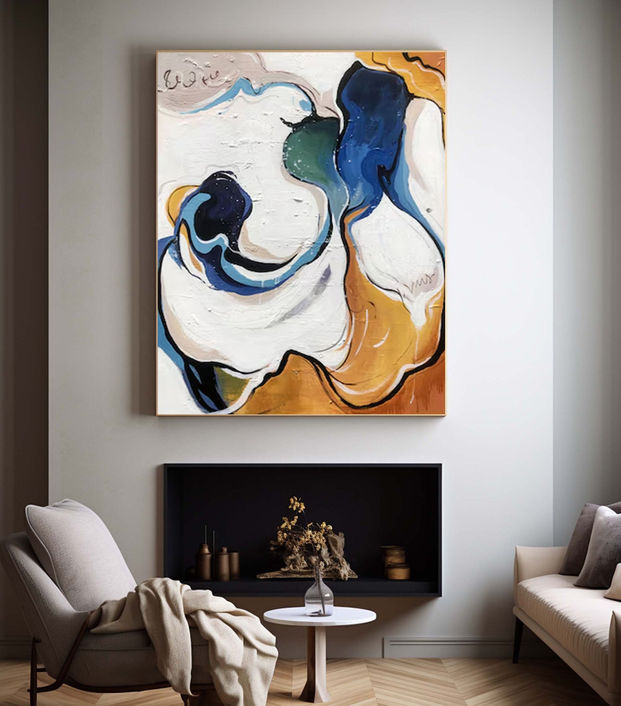 Artistic Waves Large Colorful Contemporary Painting #AP 043