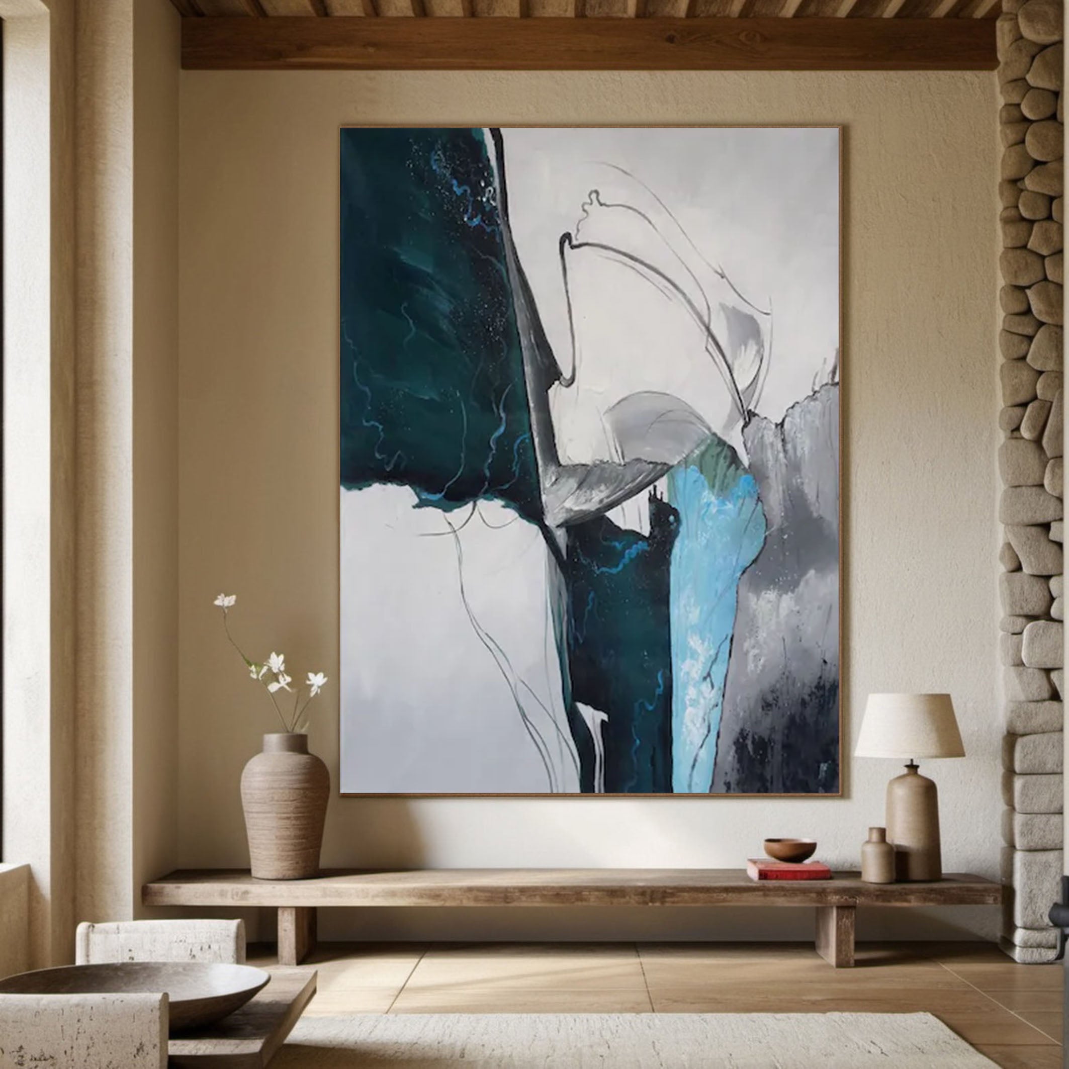 Abstract Modern Art Large Canvas Painting for Contemporary Spaces #MMA 164