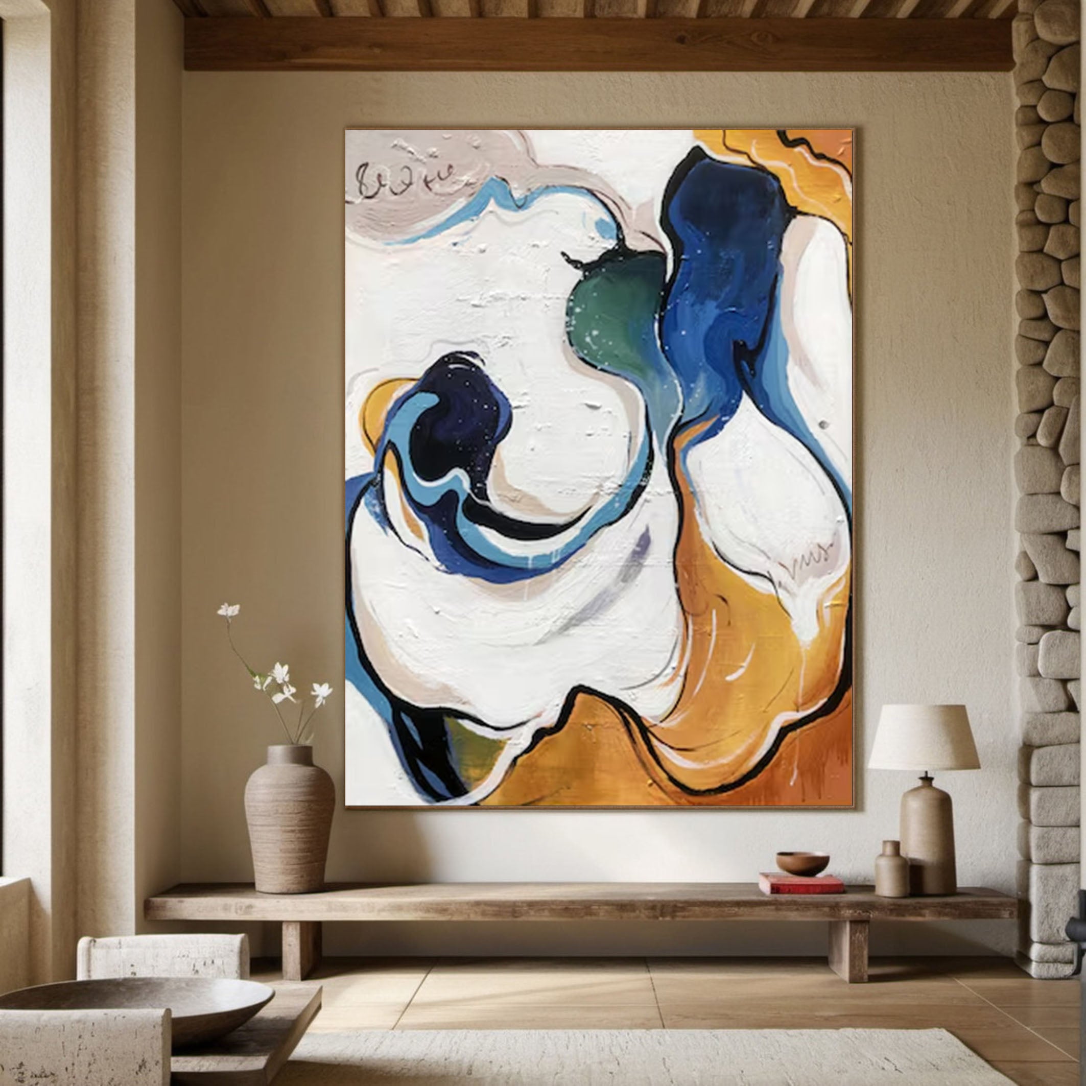 Artistic Waves Large Colorful Contemporary Painting #AP 043