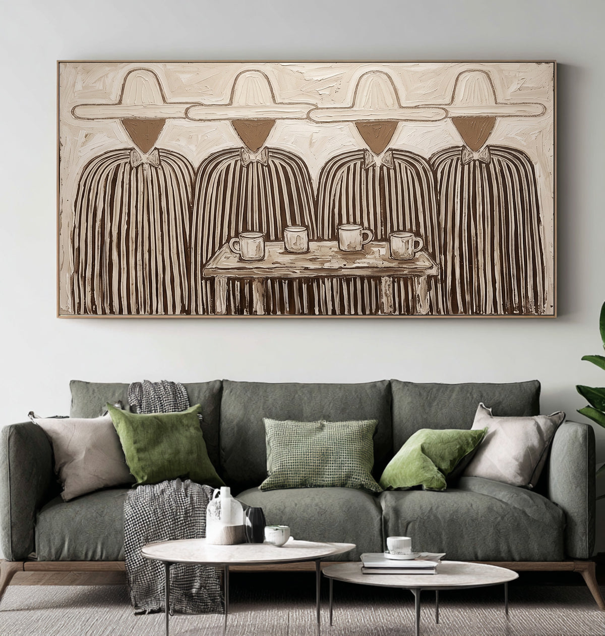 Southwestern Folk Art, Rustic Figurative Painting, Textured Wall Artwork