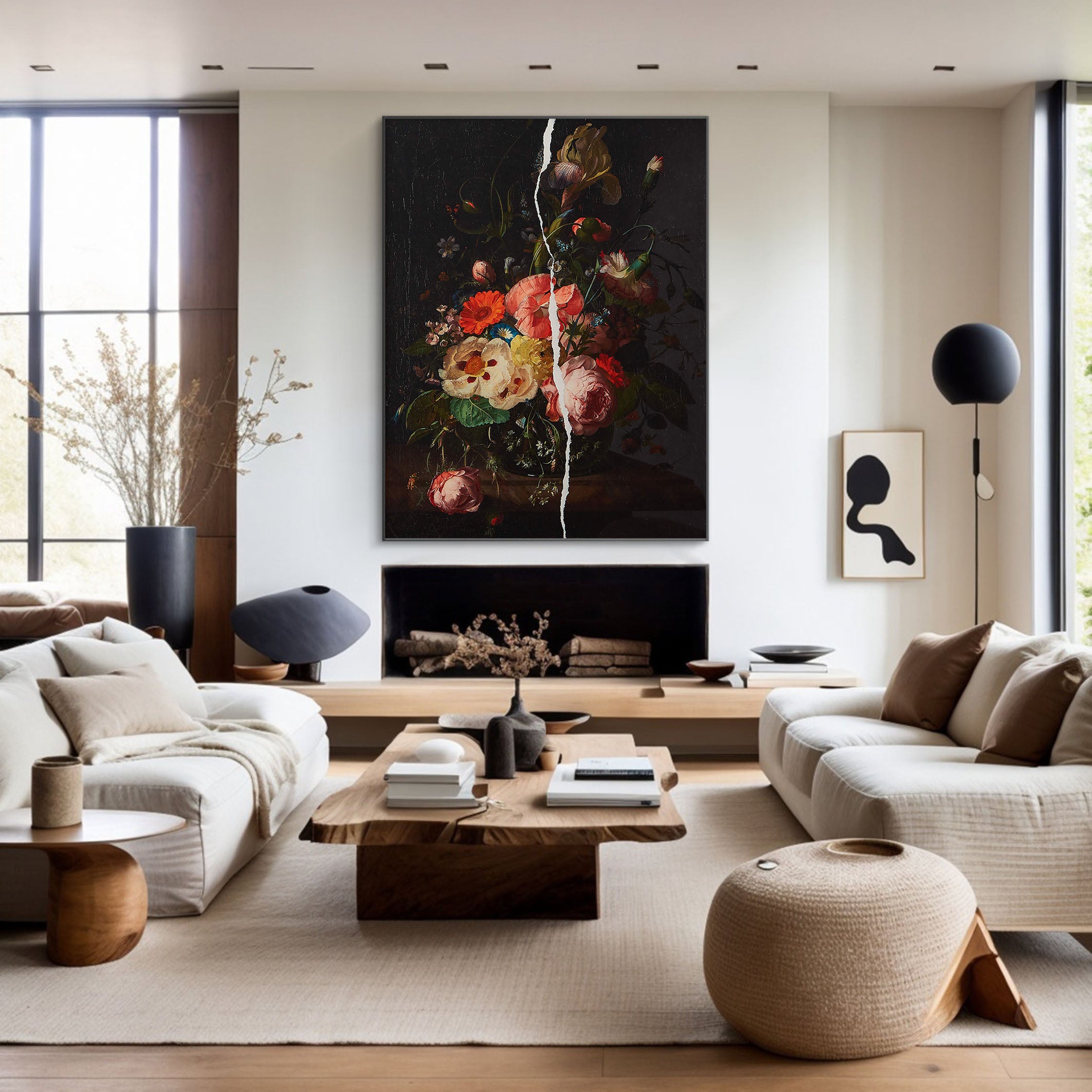Dark Floral Oil Painting for Modern Homes #FT 059