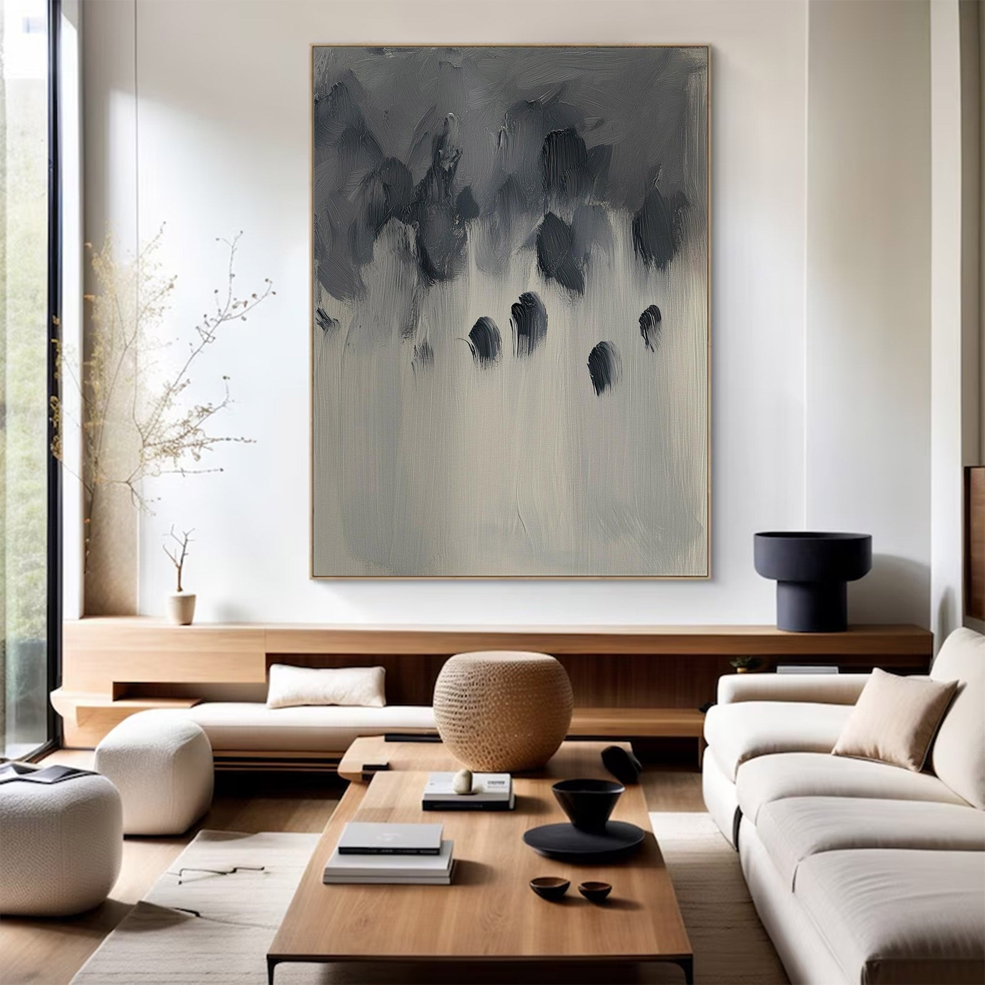 Abstract Large Neutral Painting | KeiraArt #AG 118