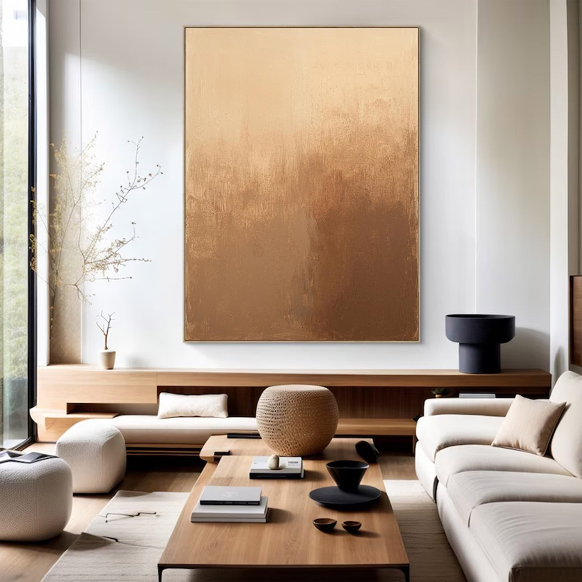 Neutral Abstract Large Wall Art | KeiraArt #AG 121