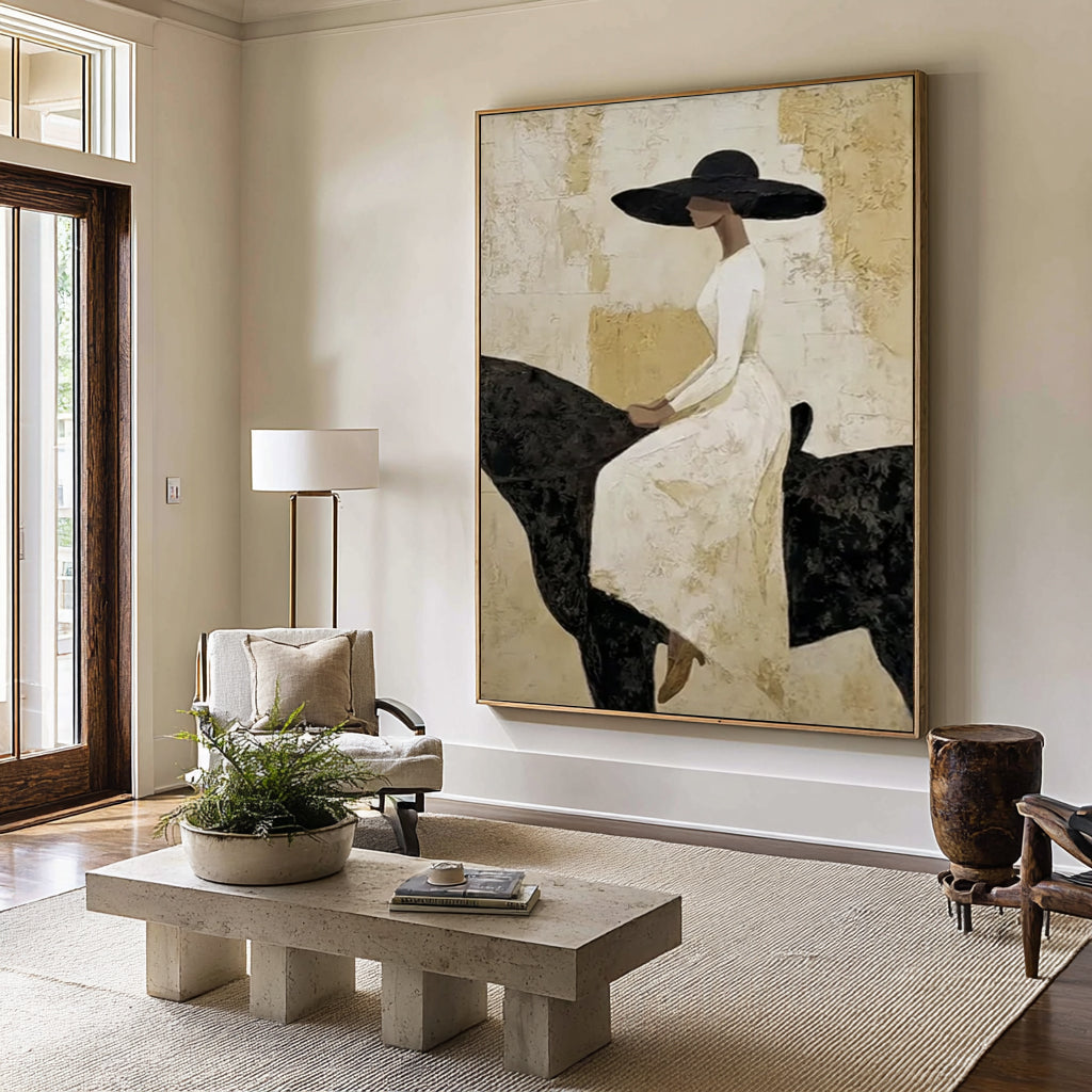Modern Elegant Cowgirl Horsewoman Canvas Art Contemporary Figurative Painting
