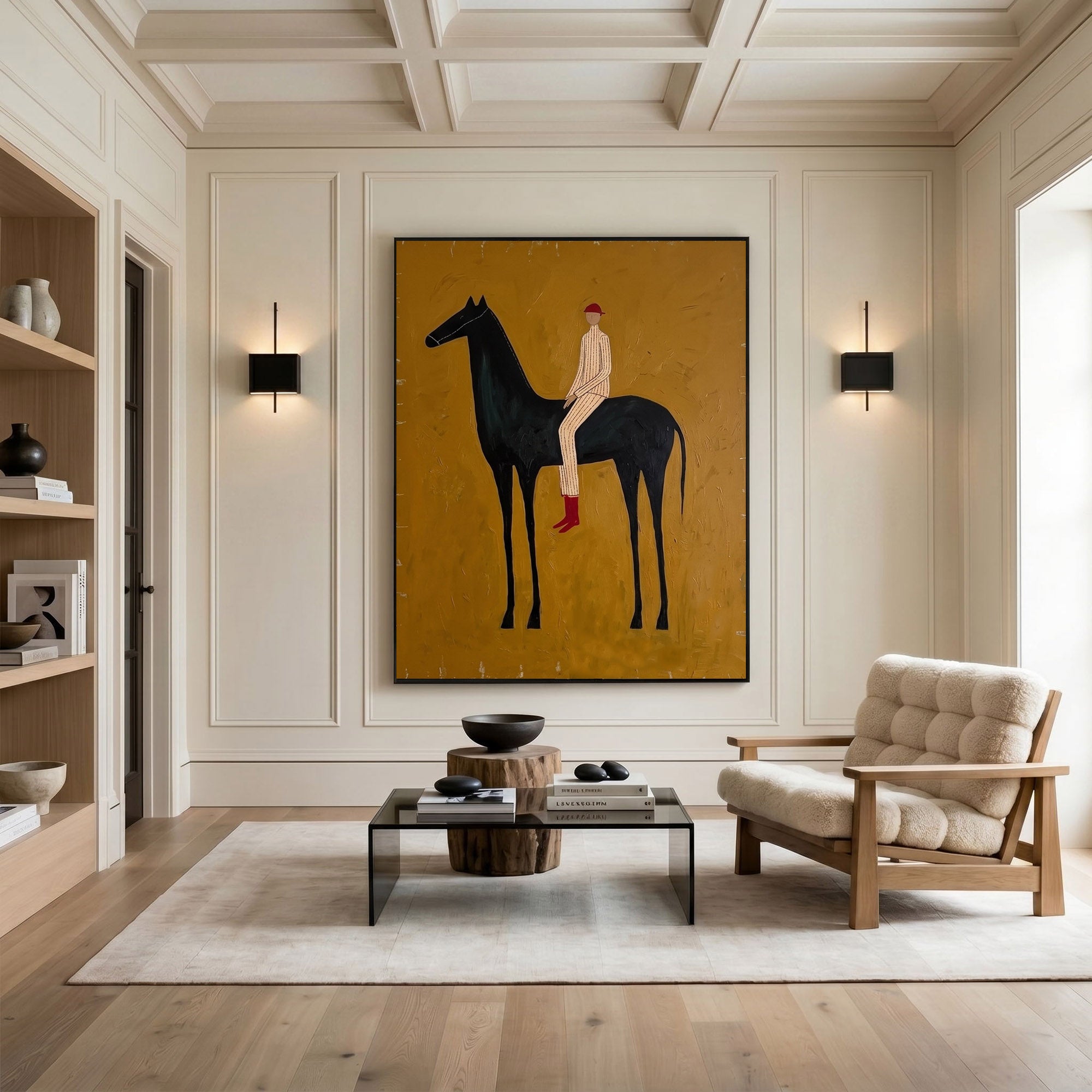 Large Cowboy Horse Wall Art Modern Western Contemporary Canvas Painting