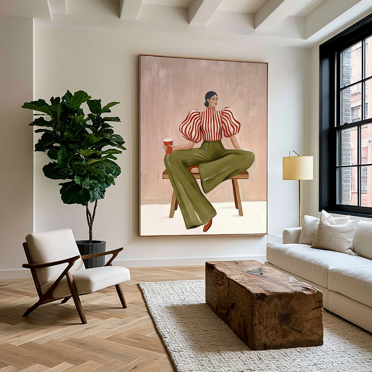 Contemporary Figurative Painting, Modern Female Portrait, Textured Wall Art