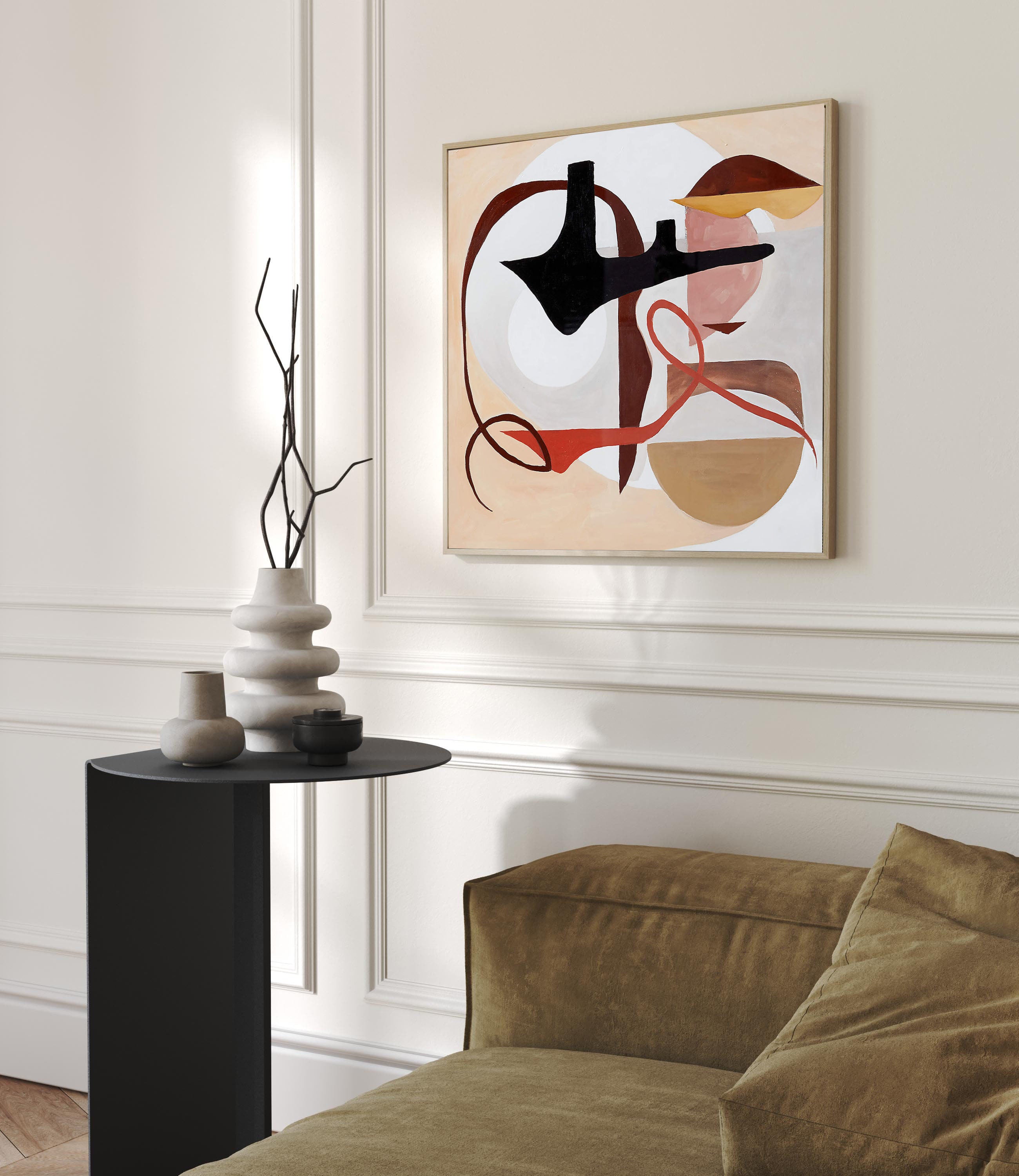 Abstract Shapes Canvas Art for Modern Home Office #MMA 192
