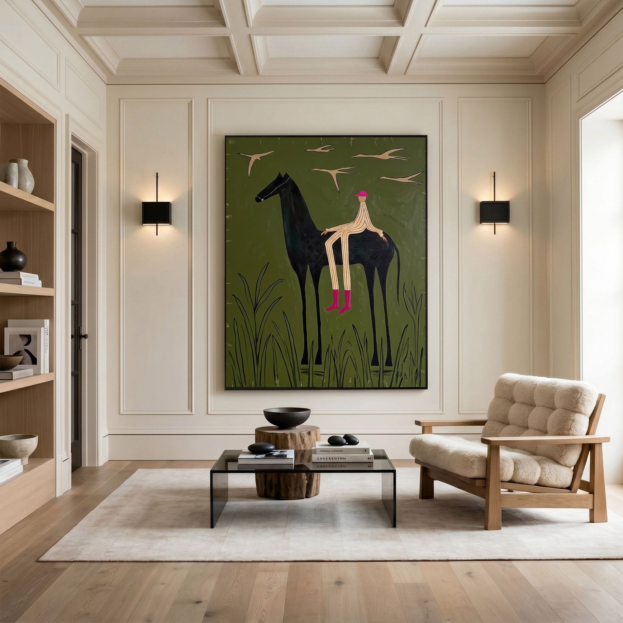 Large Cowboy Horse Wall Art Contemporary Western Figurative Painting