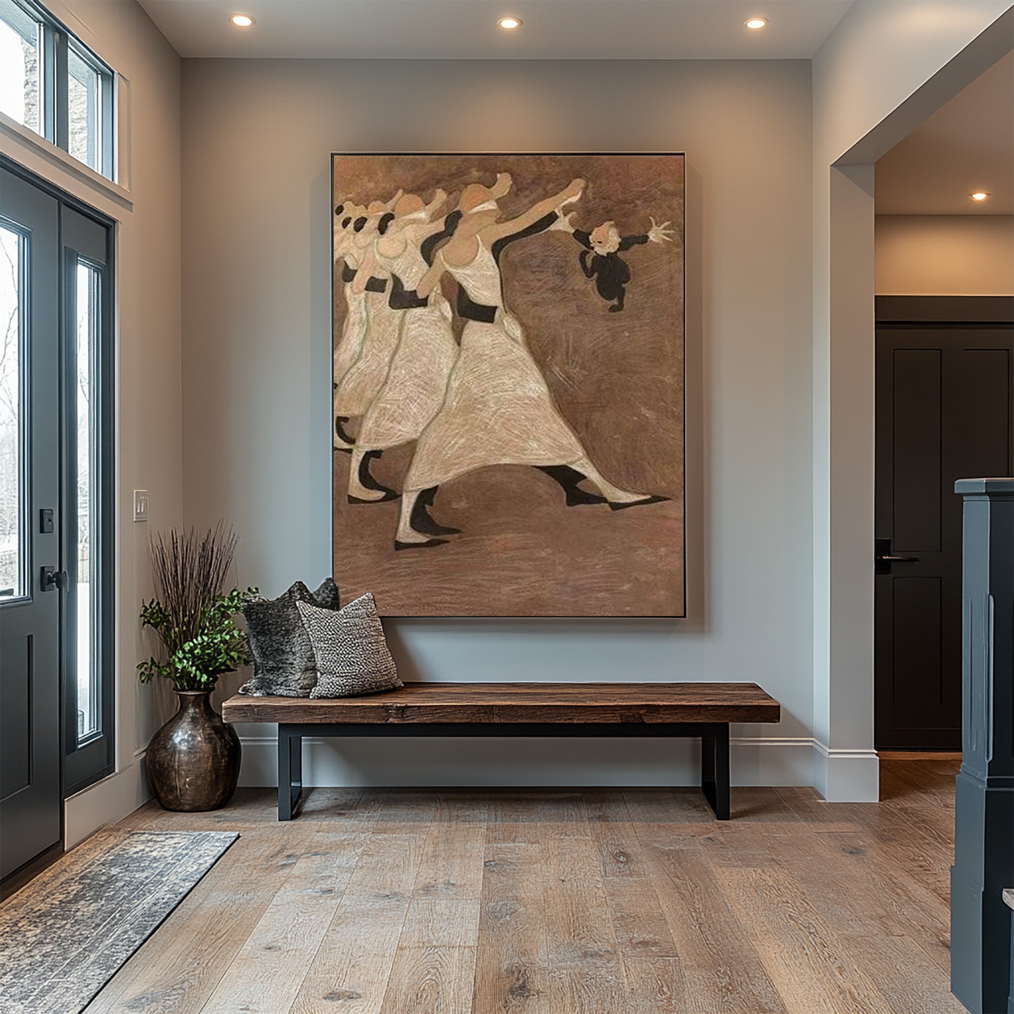 Stylized Figure Painting Vintage Inspired Wall Art #AG 090