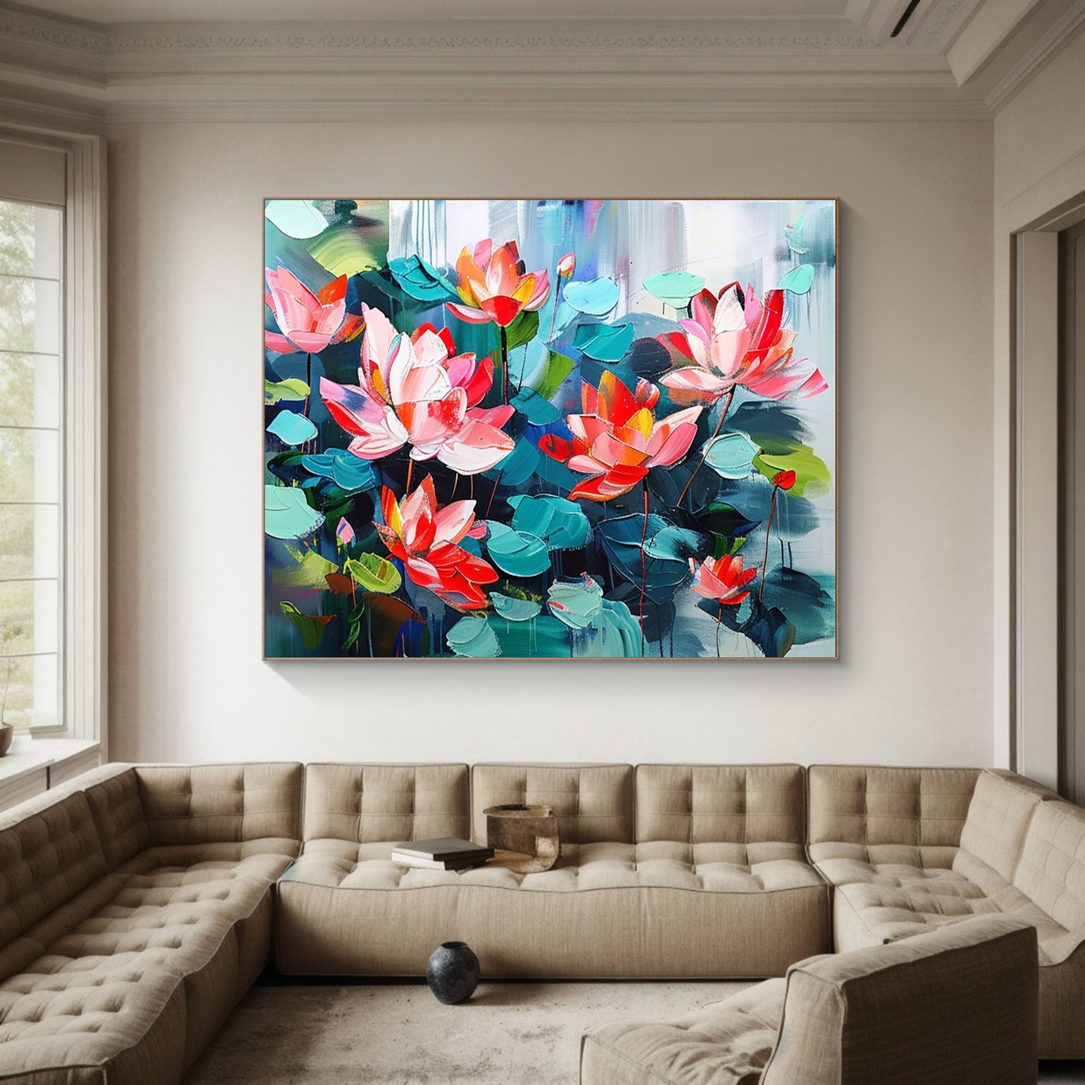 Botanical Beauty Canvas Print Colorful Abstract Floral Art #FT 009