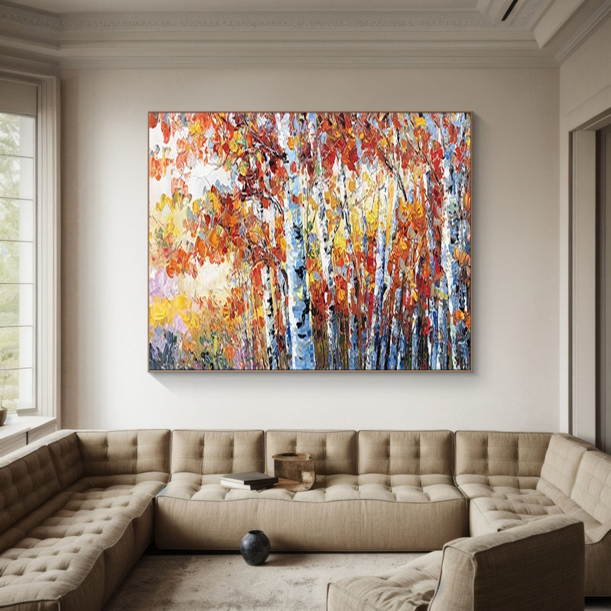 Autumn Whisper Large Colorful Forest Landscape Art #FT 042