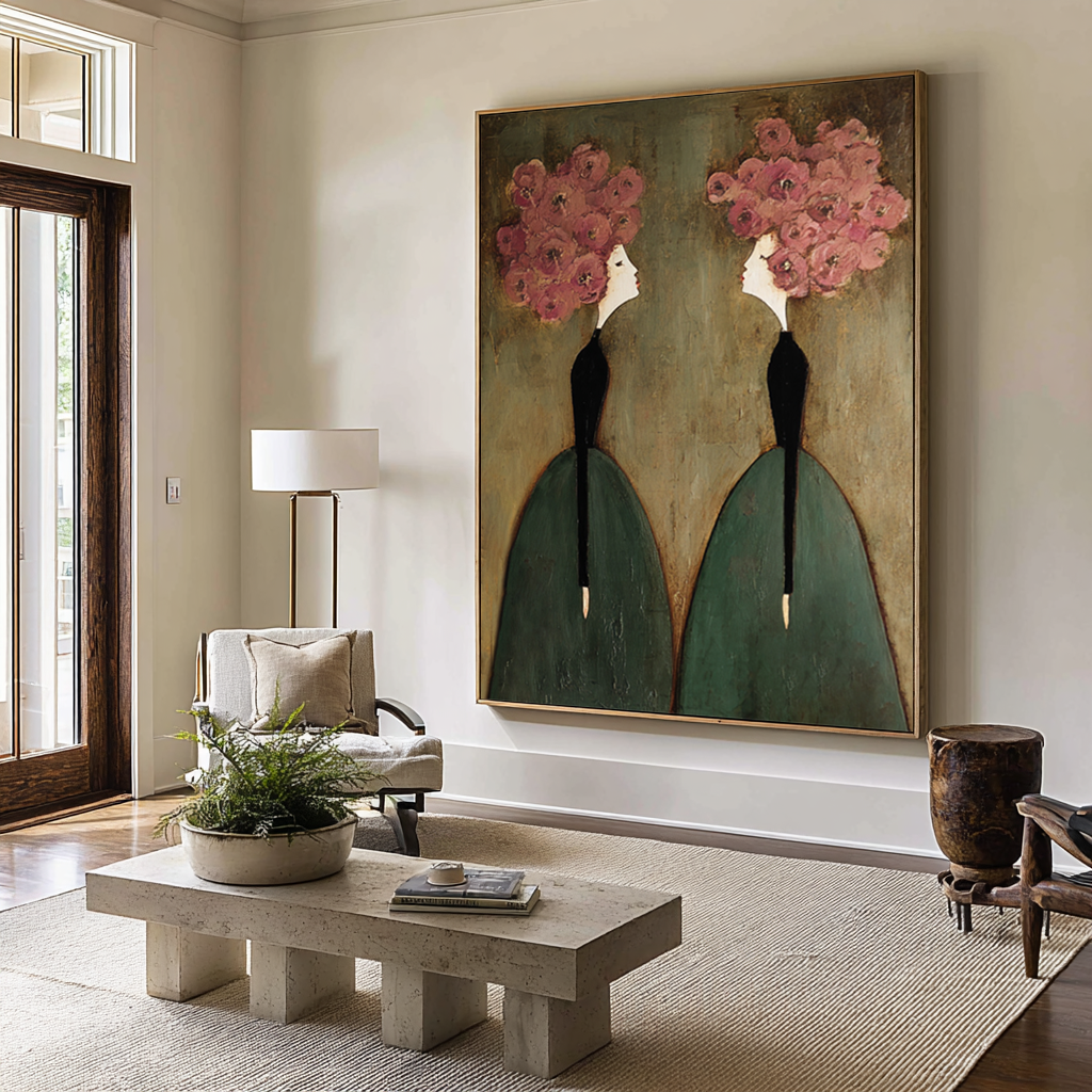 Figurative Oil Painting with Floral Expression #CZ 051